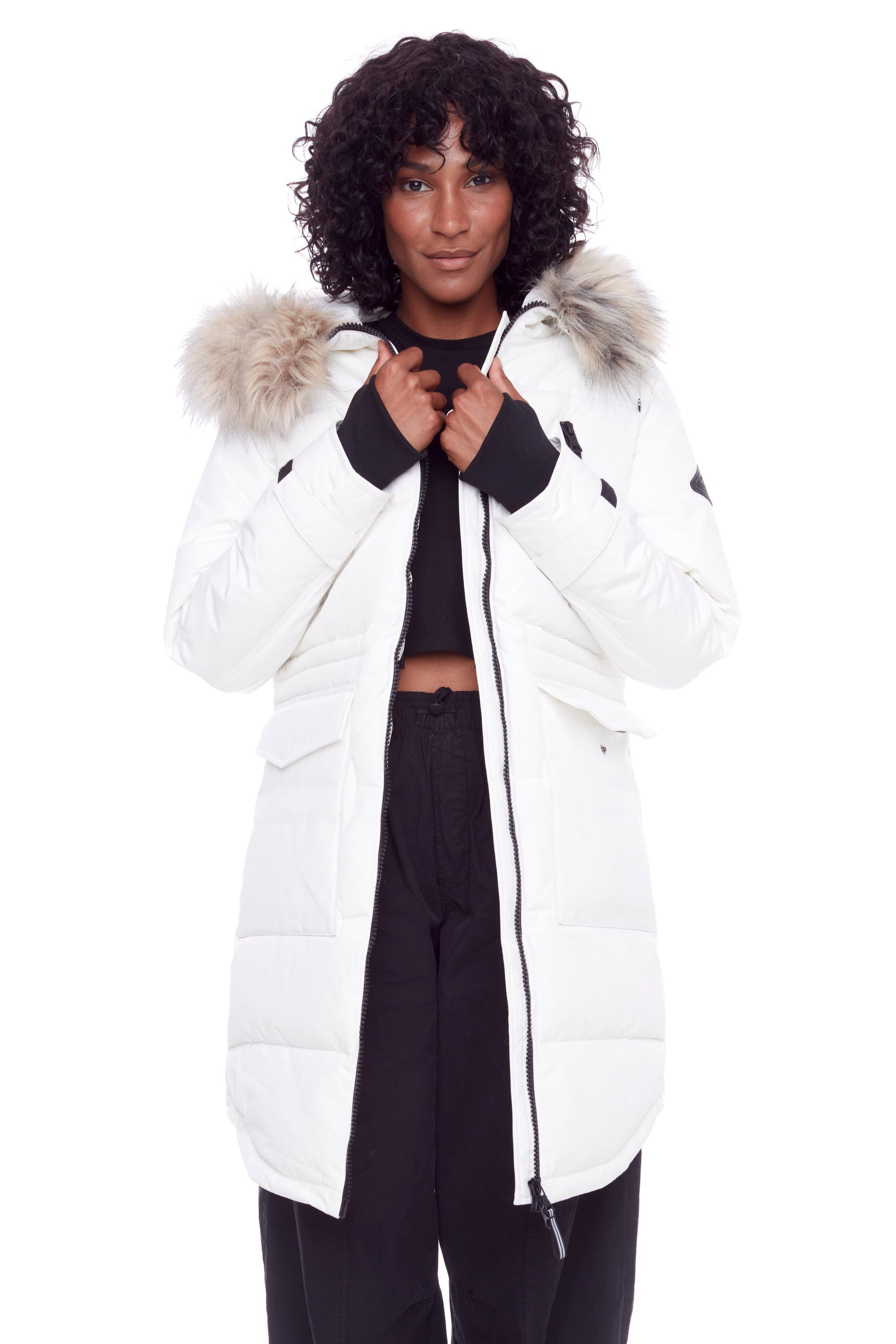 UKON | WOMEN'S VEGAN DOWN (RECYCLED) DRAWSTRING PARKA, CREAM