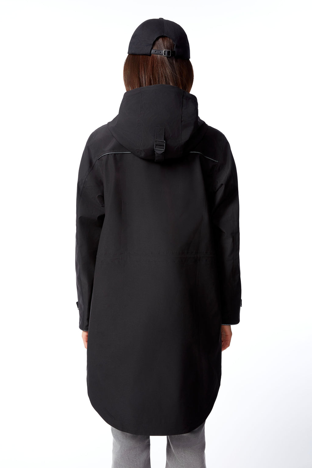 KUSAWA | IMPERMÉABLE À CORDON POUR FEMME, NOIR