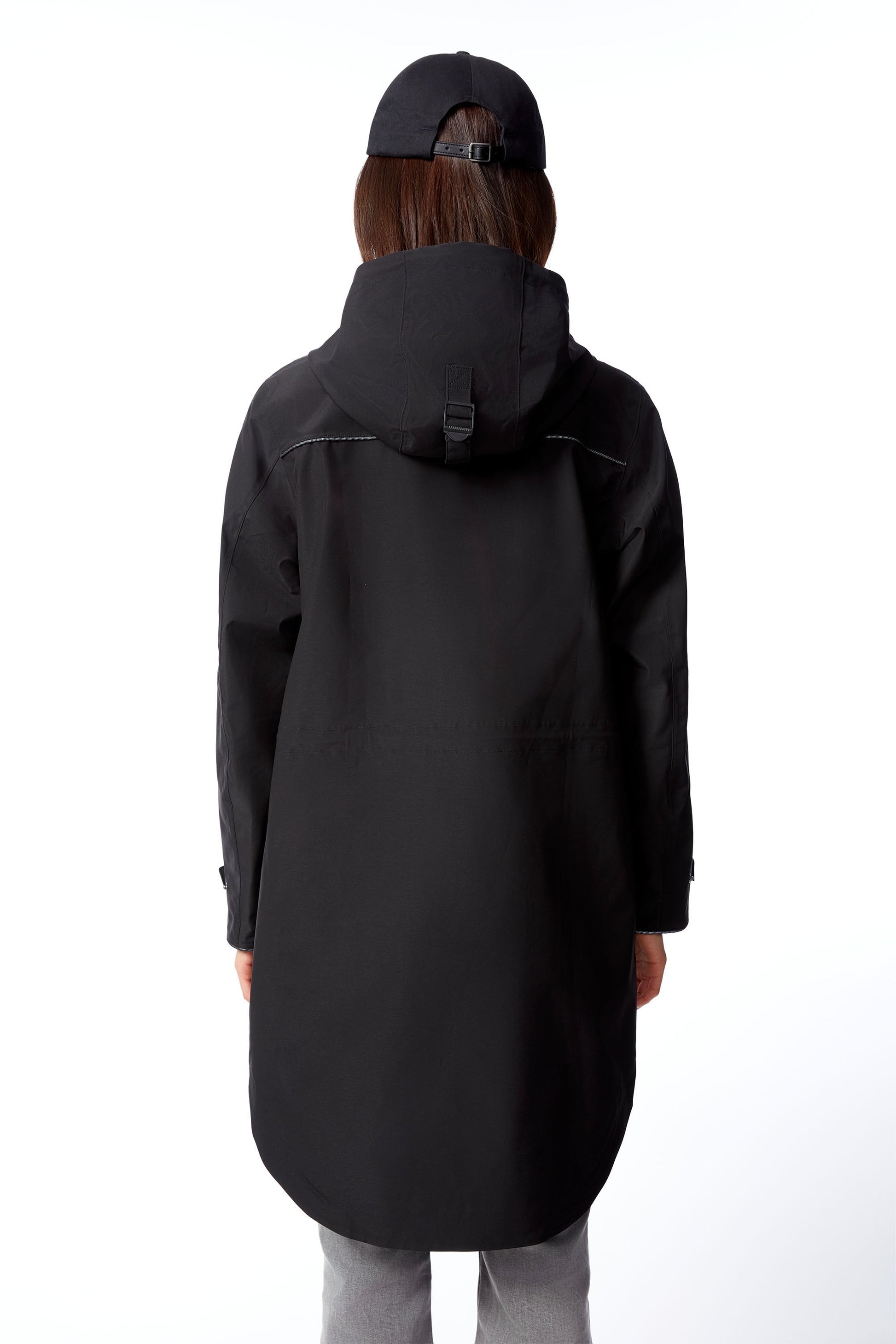 KUSAWA | IMPERMÉABLE À CORDON POUR FEMME, NOIR