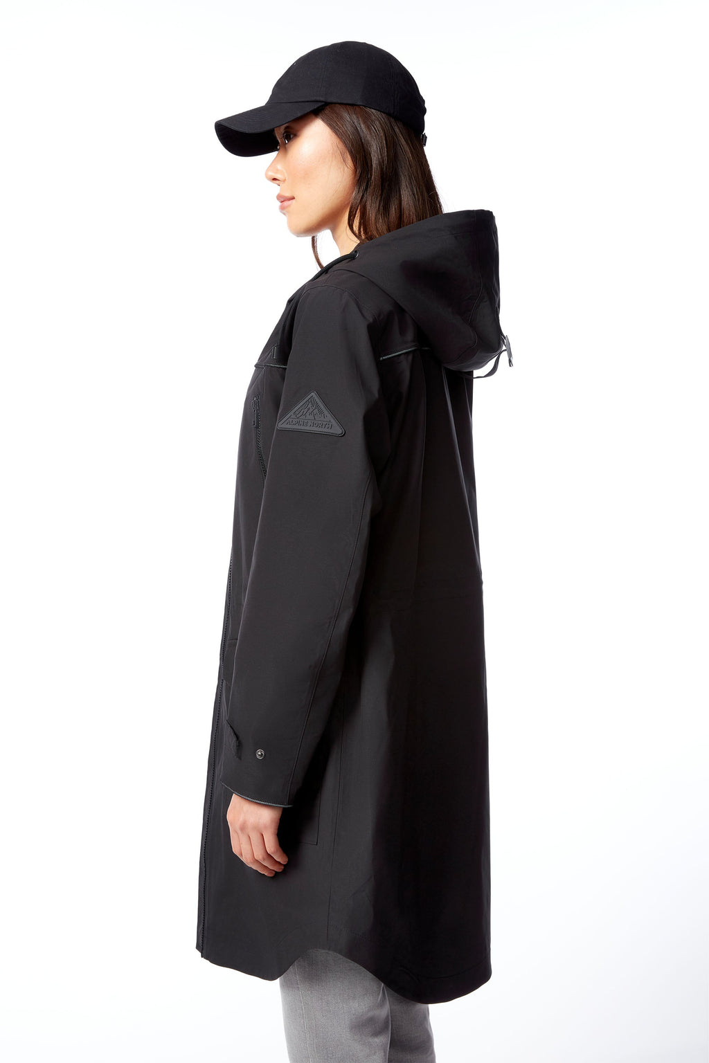 KUSAWA | IMPERMÉABLE À CORDON POUR FEMME, NOIR