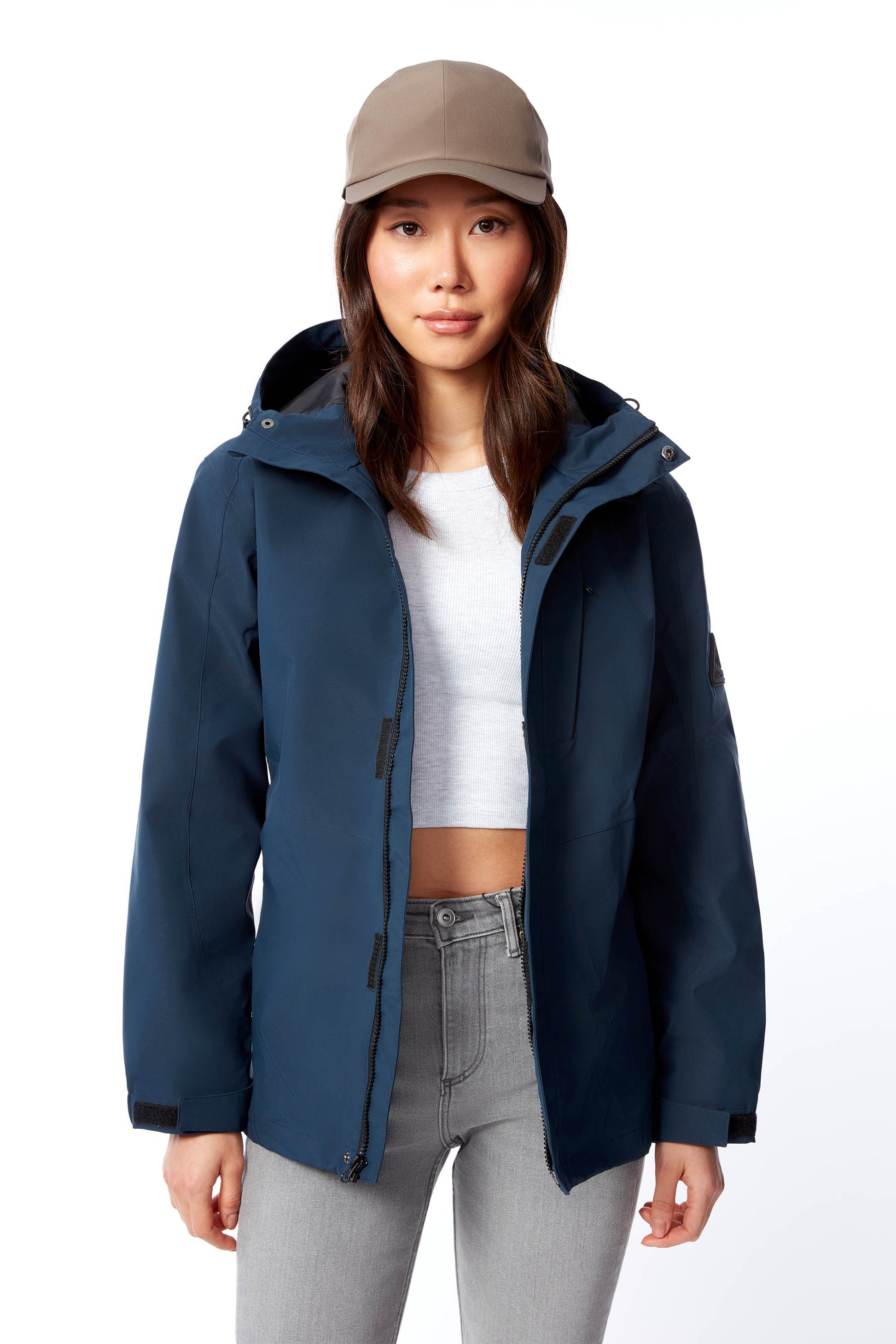 TAHSIS | VESTE DE PLUIE IMPERMÉABLE POUR FEMME, BLEU MARINE