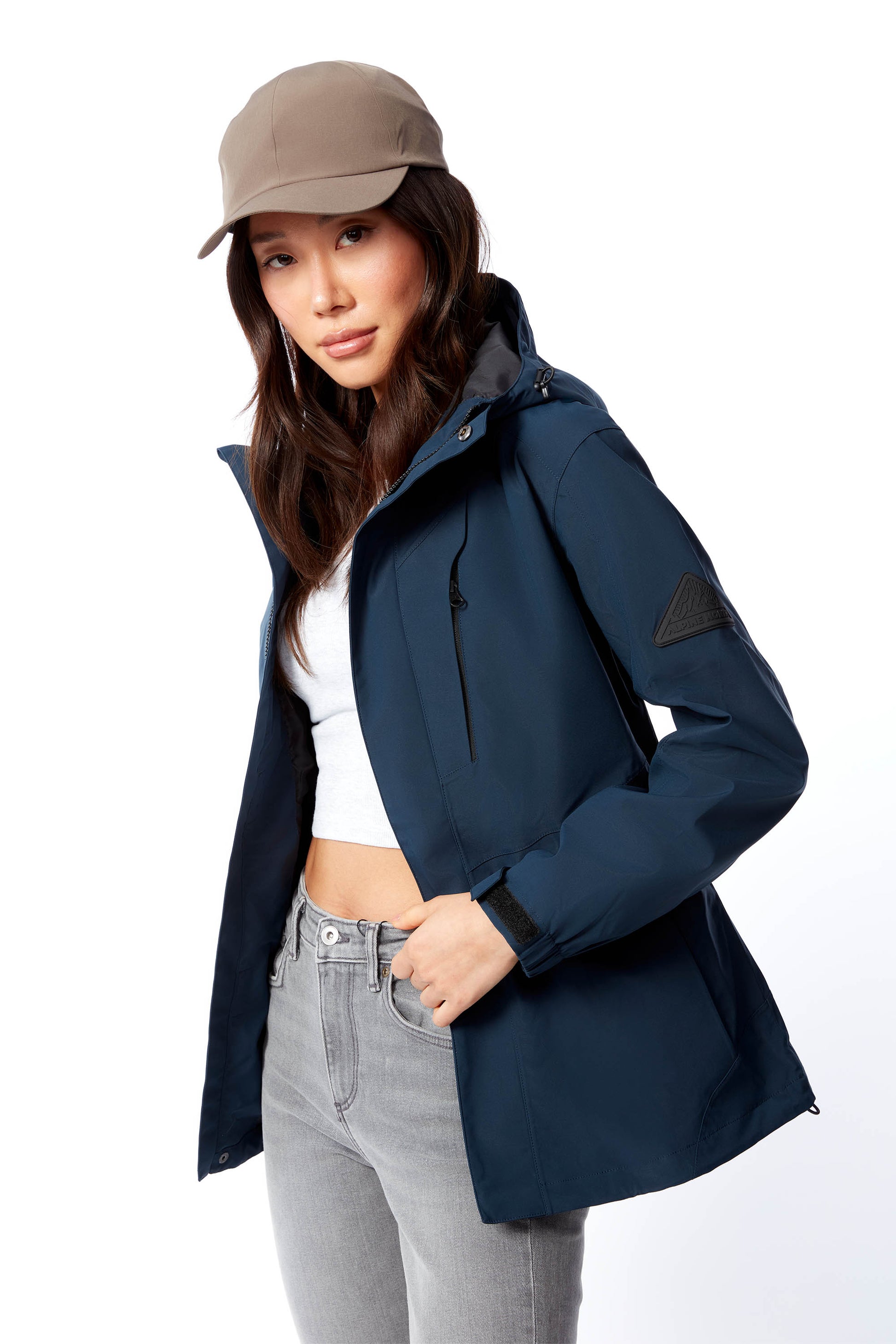 TAHSIS | VESTE DE PLUIE IMPERMÉABLE POUR FEMME, BLEU MARINE