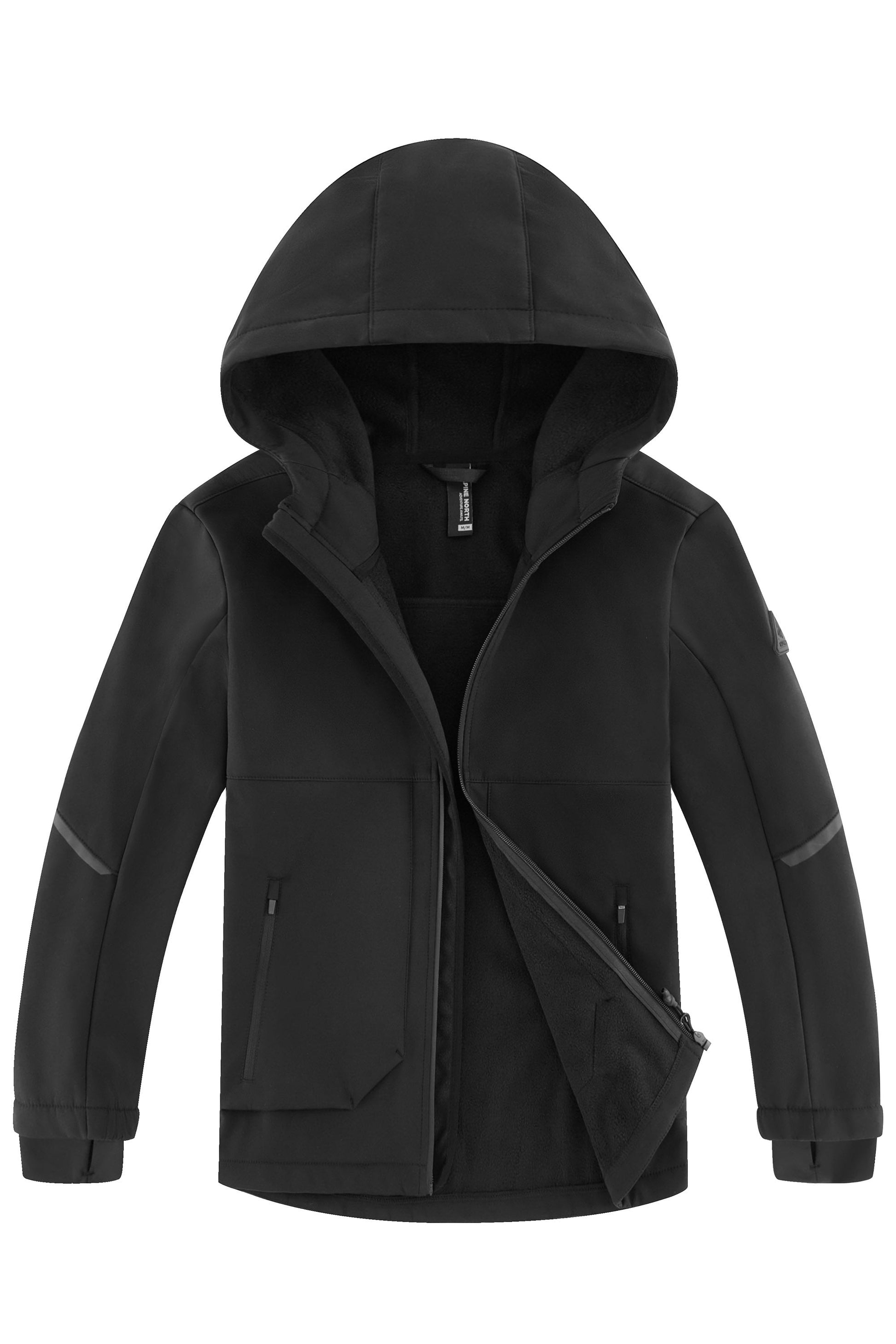 TOFINO JUNIOR | KID'S FLEECE LINED SOFTSHELL WINDBREAKER, BLACK