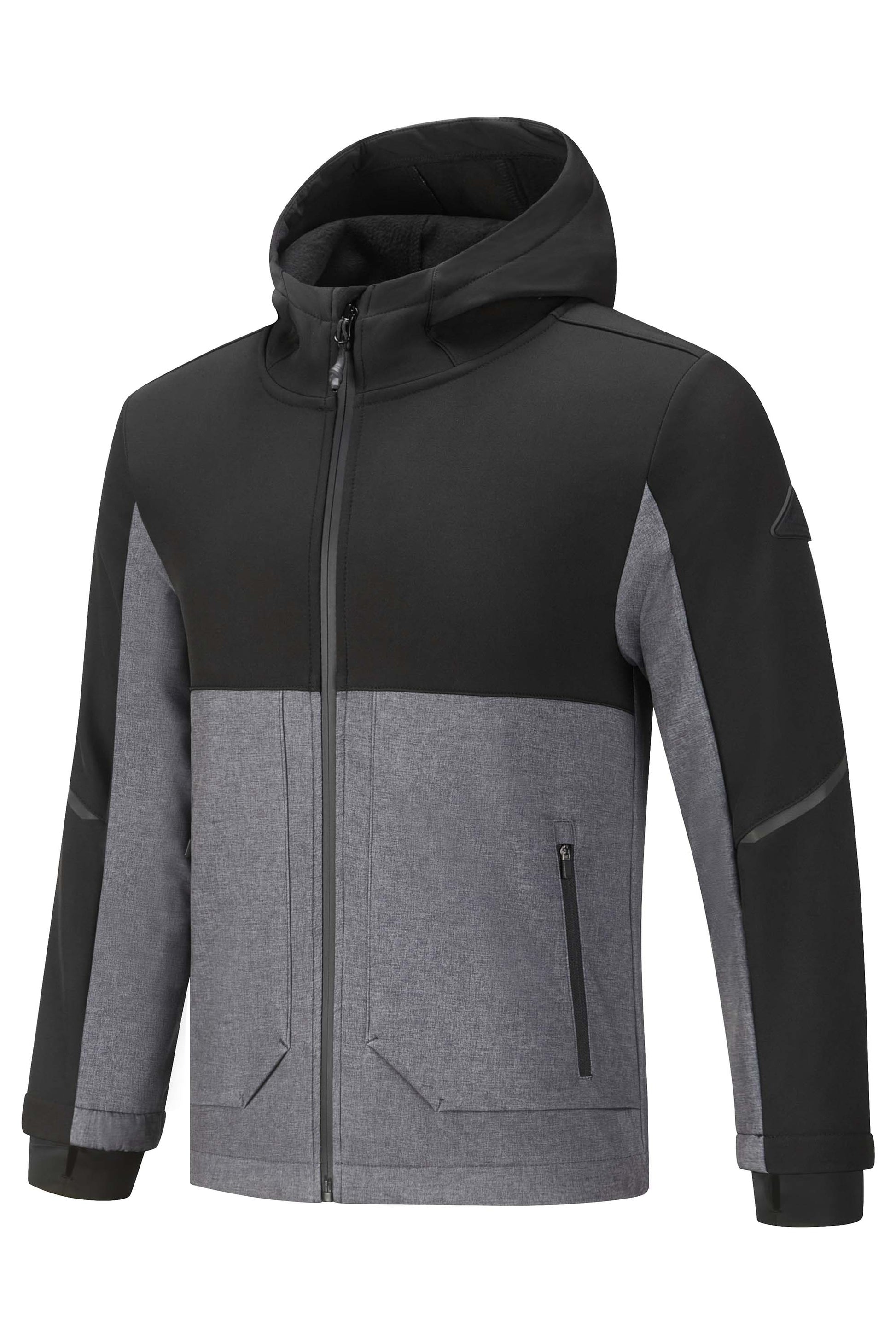 TOFINO JUNIOR | KID'S FLEECE LINED SOFTSHELL WINDBREAKER, DARK GREY