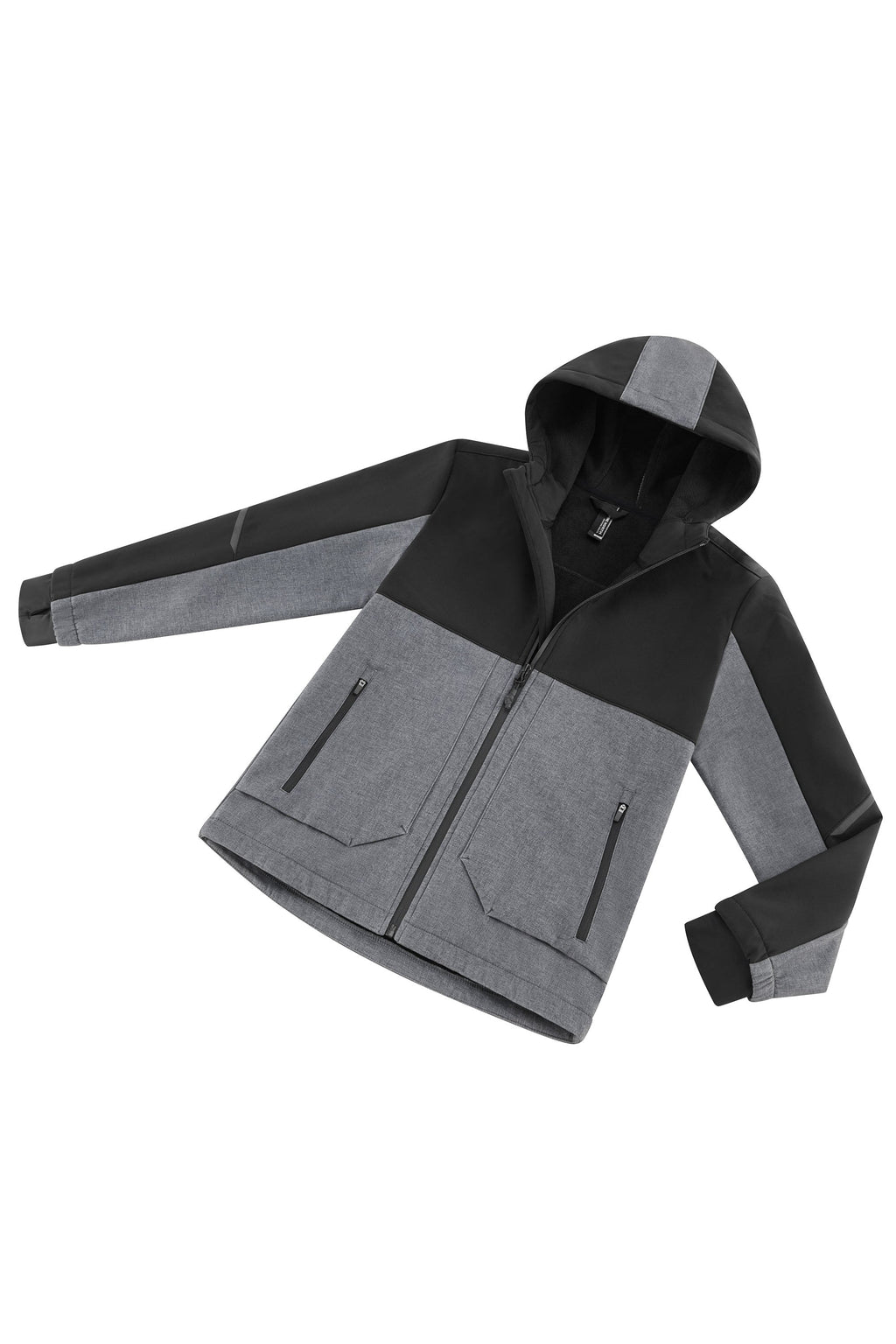 TOFINO JUNIOR | KID'S FLEECE LINED SOFTSHELL WINDBREAKER, DARK GREY