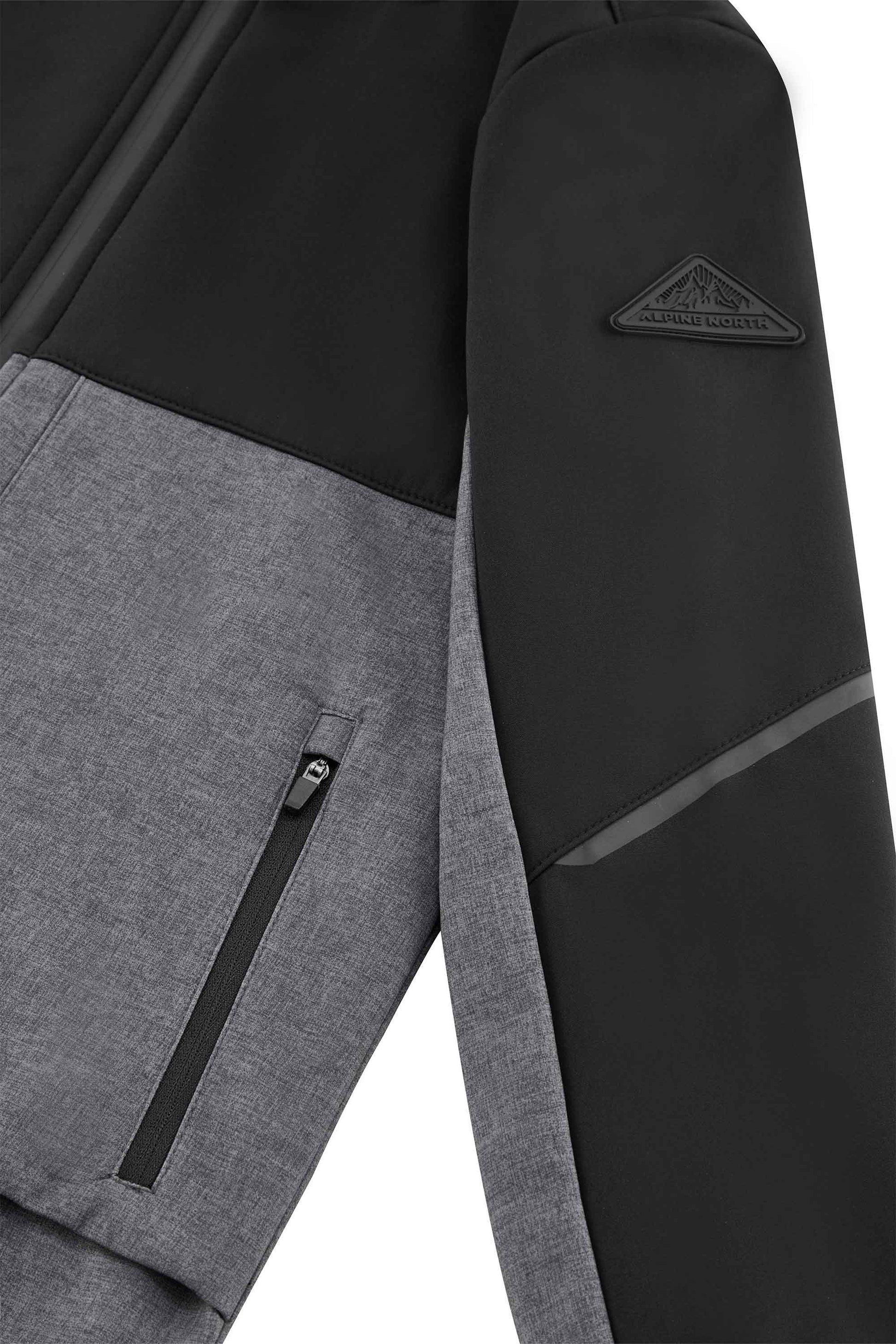 TOFINO JUNIOR | KID'S FLEECE LINED SOFTSHELL WINDBREAKER, DARK GREY