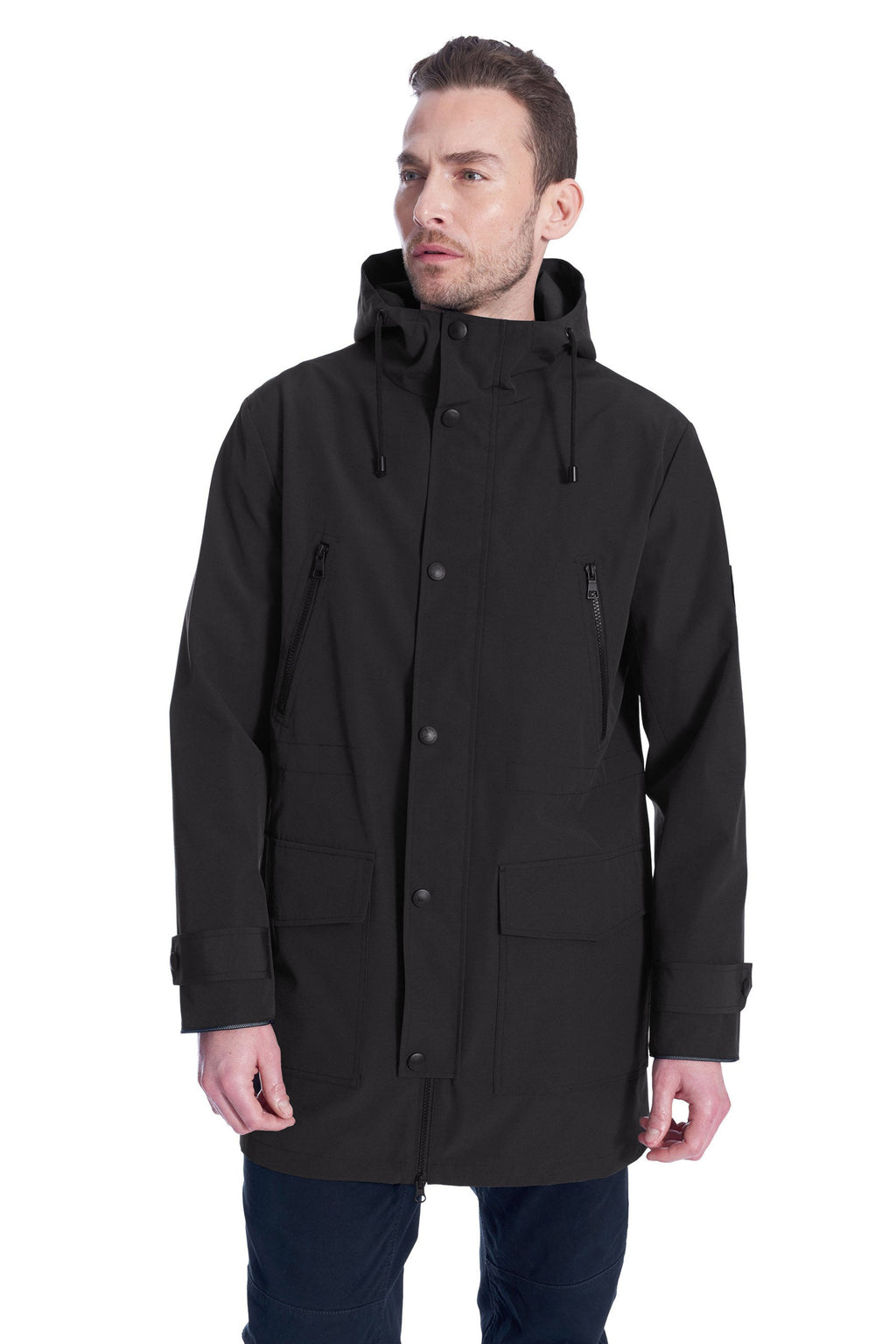 BANKS | IMPERMÉABLE À CORDON POUR HOMME, NOIR