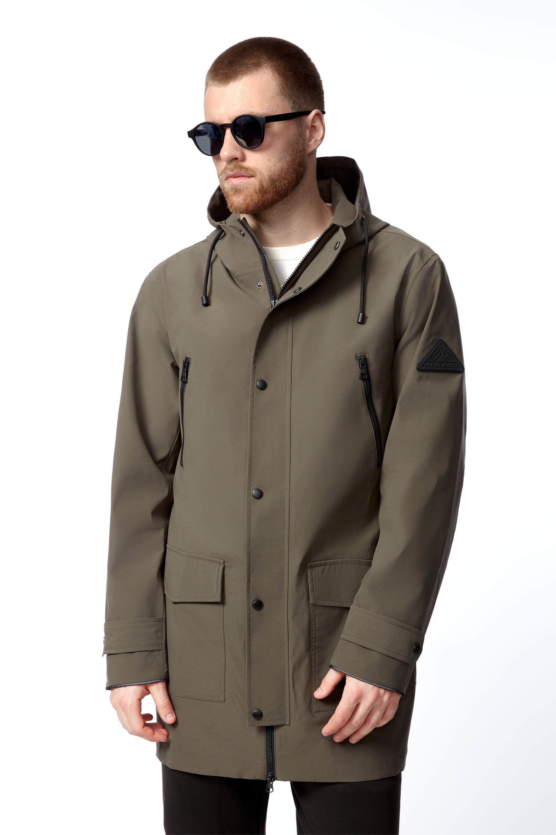 BANKS | IMPERMÉABLE À CORDON POUR HOMME, OLIVE FONCÉ