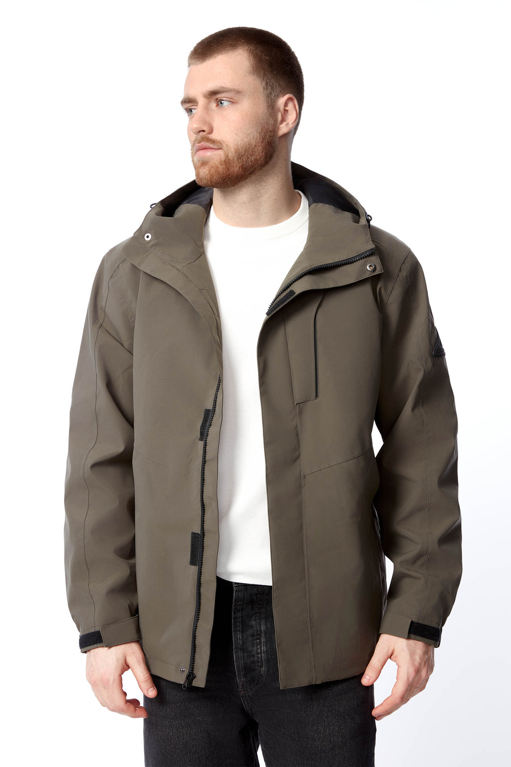 HUDSON | VESTE DE PLUIE POUR HOMME, OLIVE FONCÉ