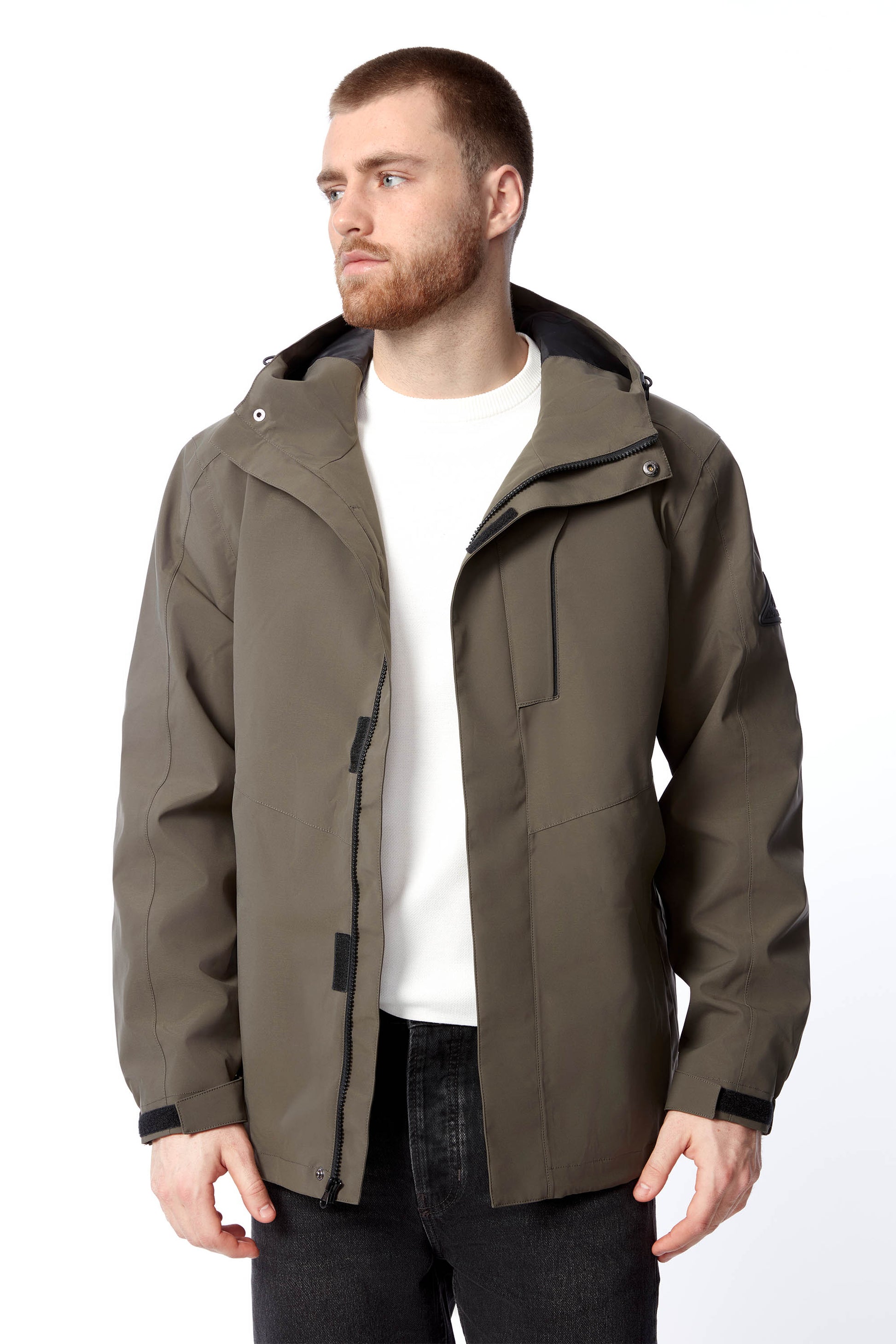 HUDSON | VESTE DE PLUIE POUR HOMME, OLIVE FONCÉ