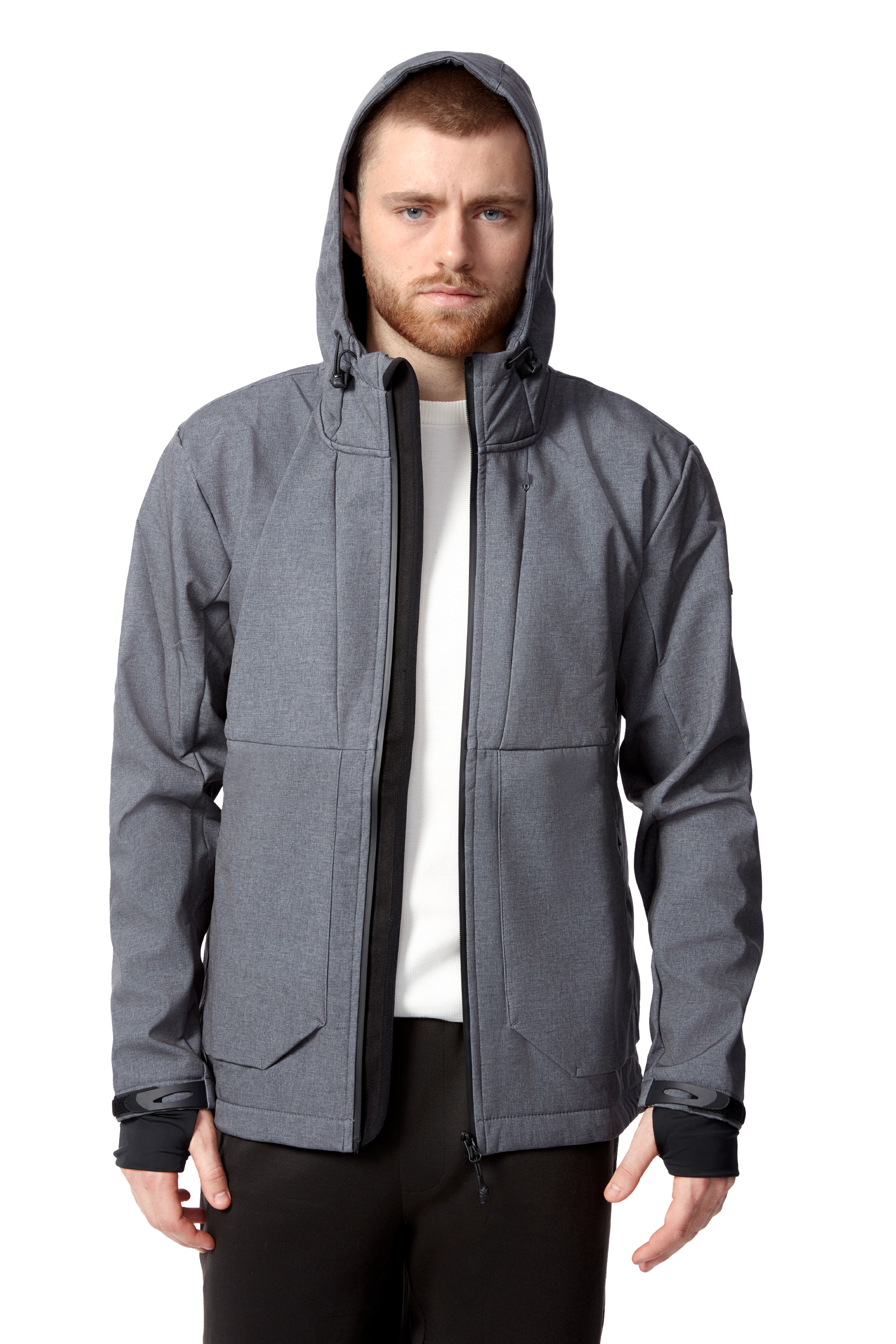 TOFINO | COUPE-VENT SOFTSHELL DOUBLÉ POLAIRE POUR HOMME, GRIS FONCÉ
