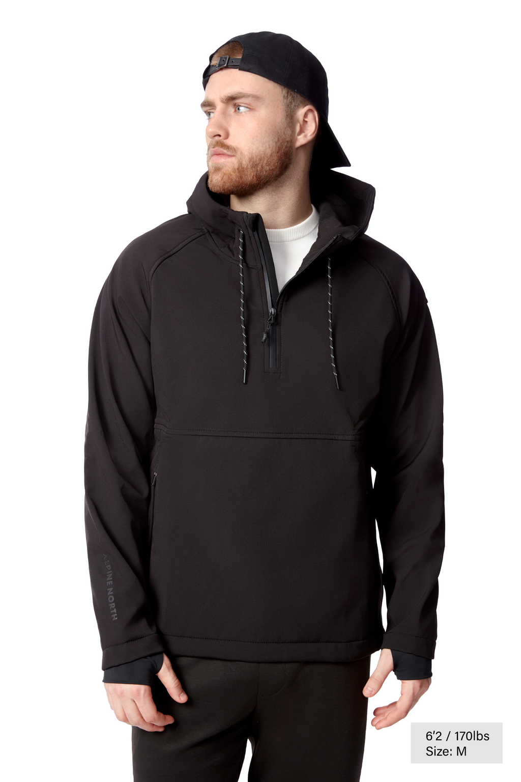 VARGAS | MEN'S PULLOVER SOFTSHELL HOODIE, BLACK