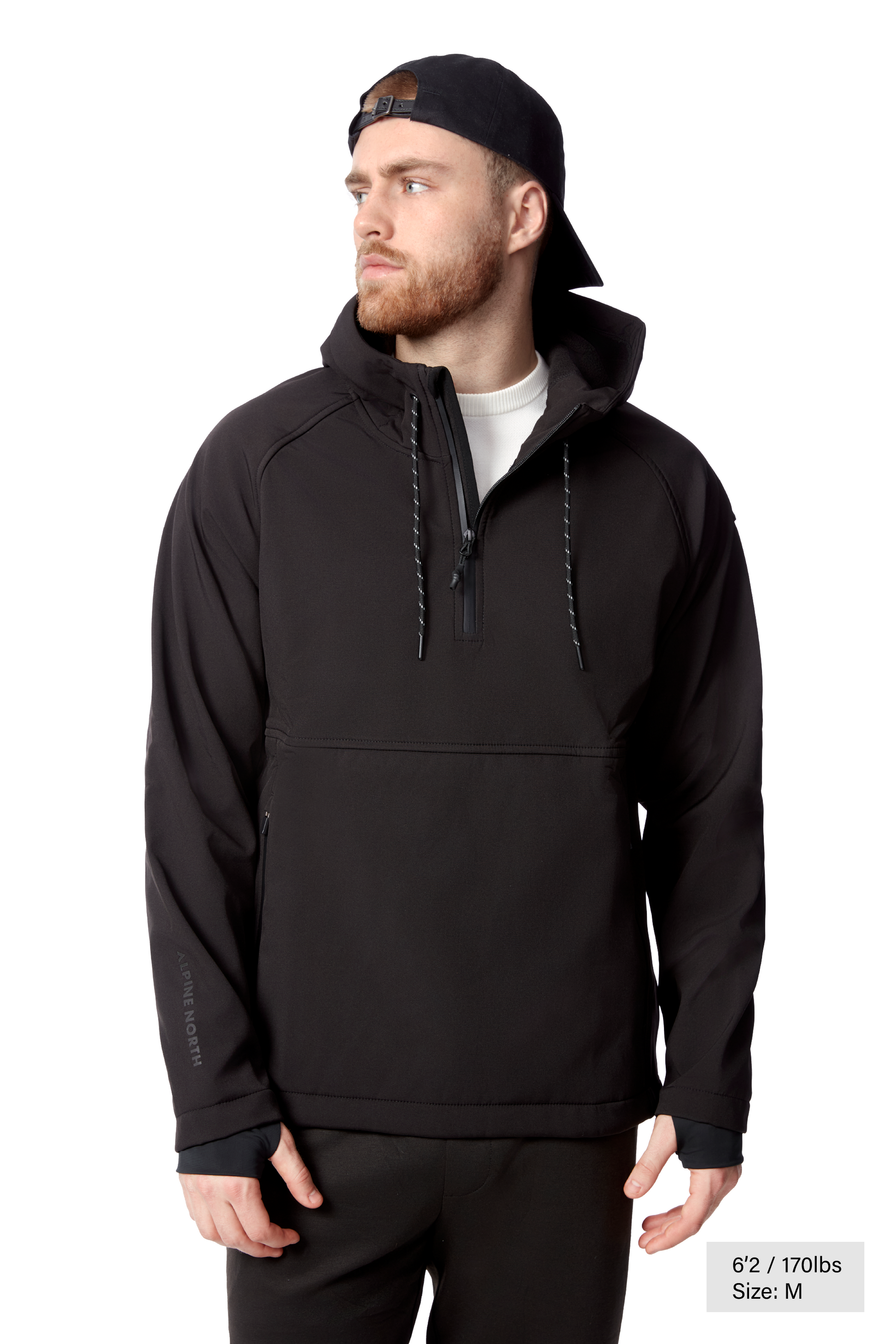 VARGAS | MEN'S PULLOVER SOFTSHELL HOODIE, BLACK