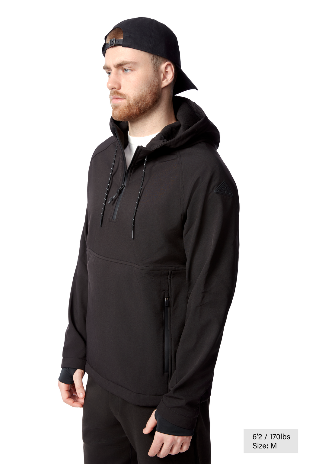 VARGAS | MEN'S PULLOVER SOFTSHELL HOODIE, BLACK