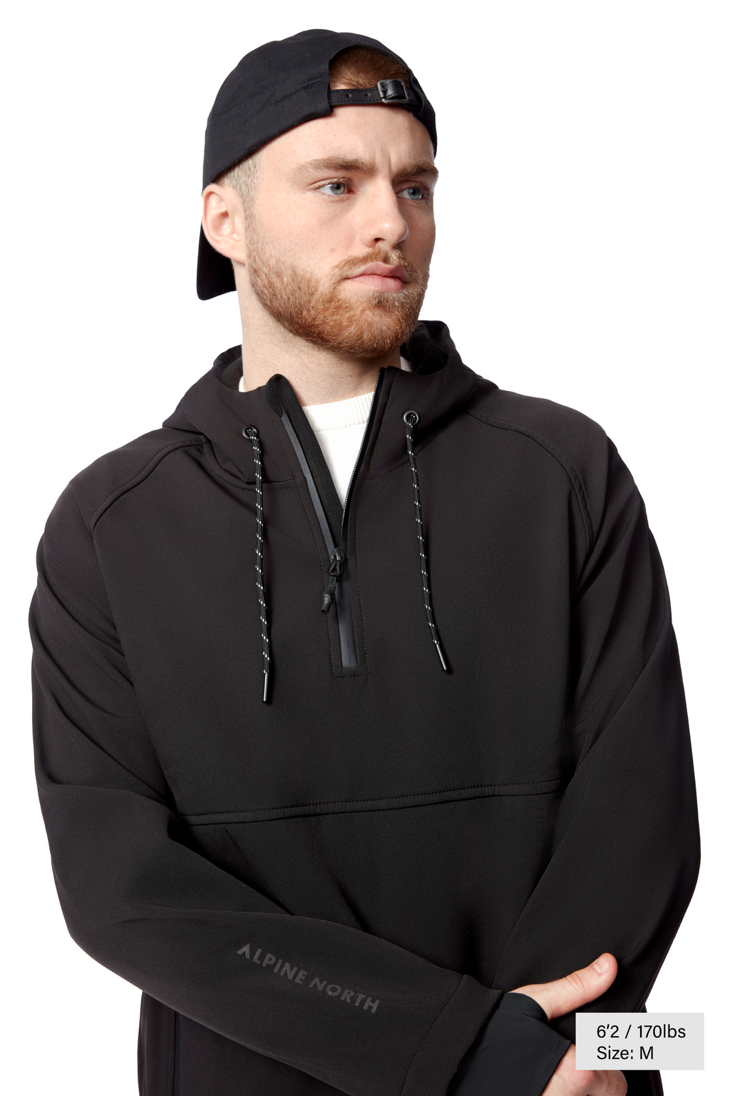 VARGAS | MEN'S PULLOVER SOFTSHELL HOODIE, BLACK