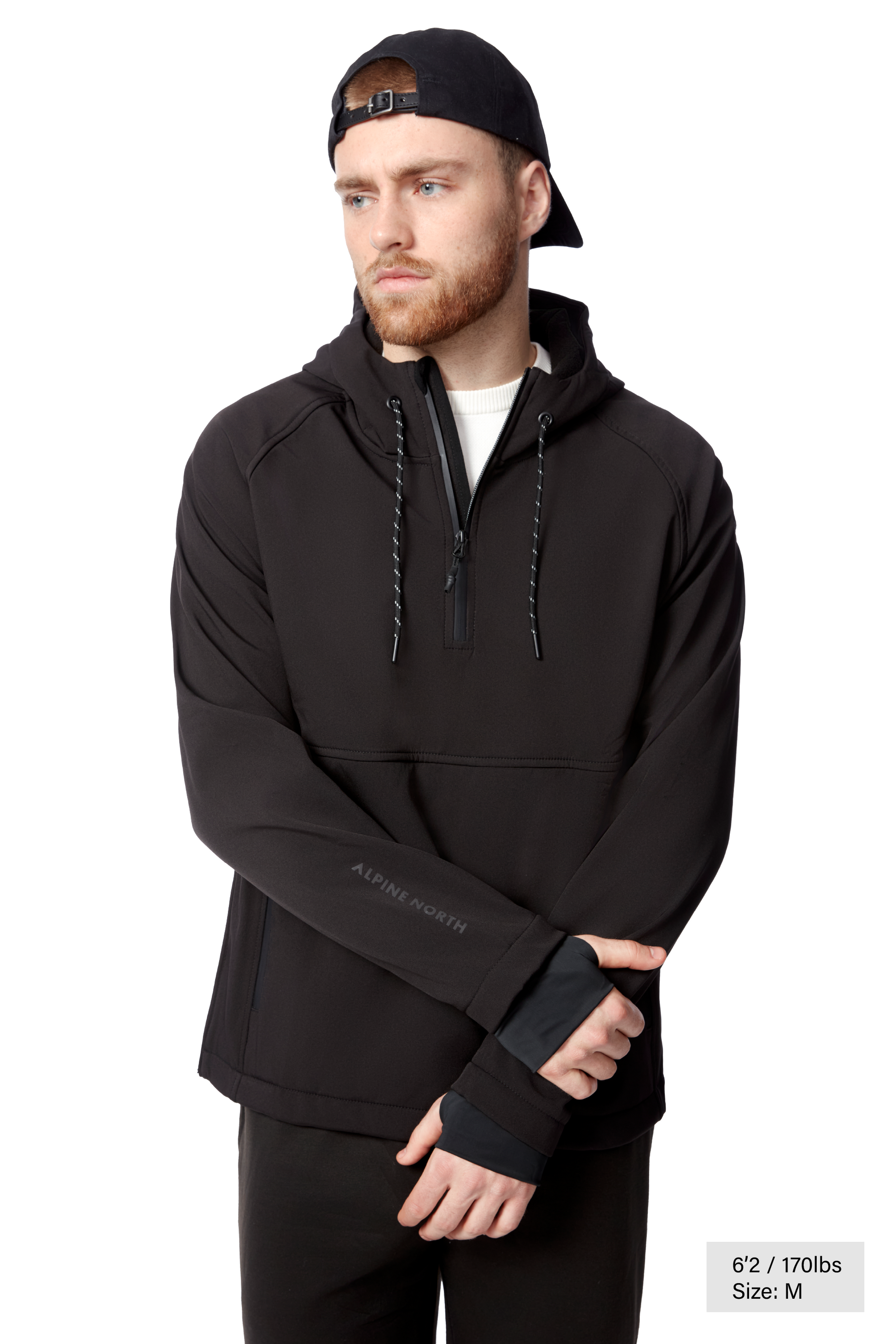 VARGAS | MEN'S PULLOVER SOFTSHELL HOODIE, BLACK