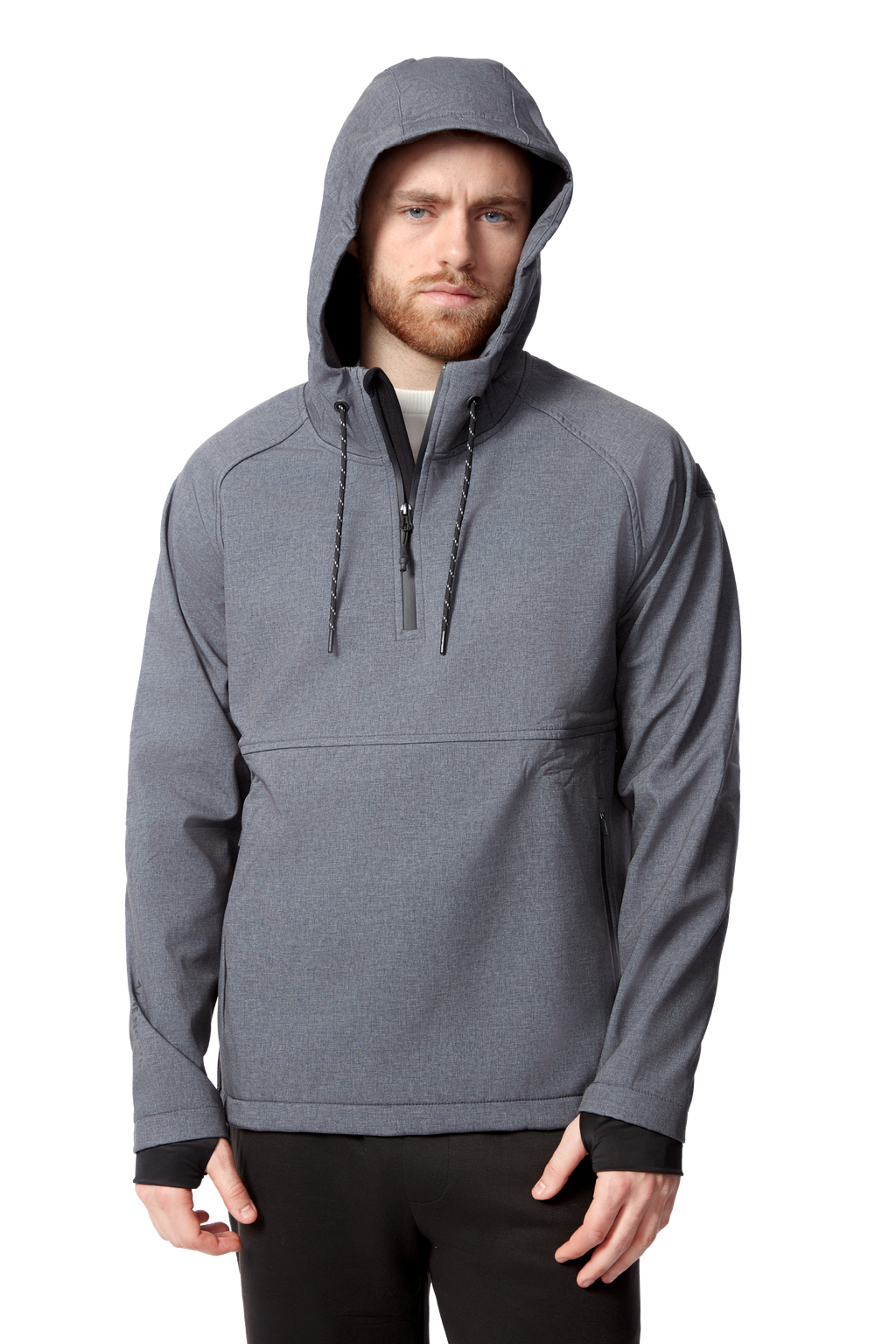 VARGAS | MEN'S PULLOVER SOFTSHELL HOODIE, DARK GREY