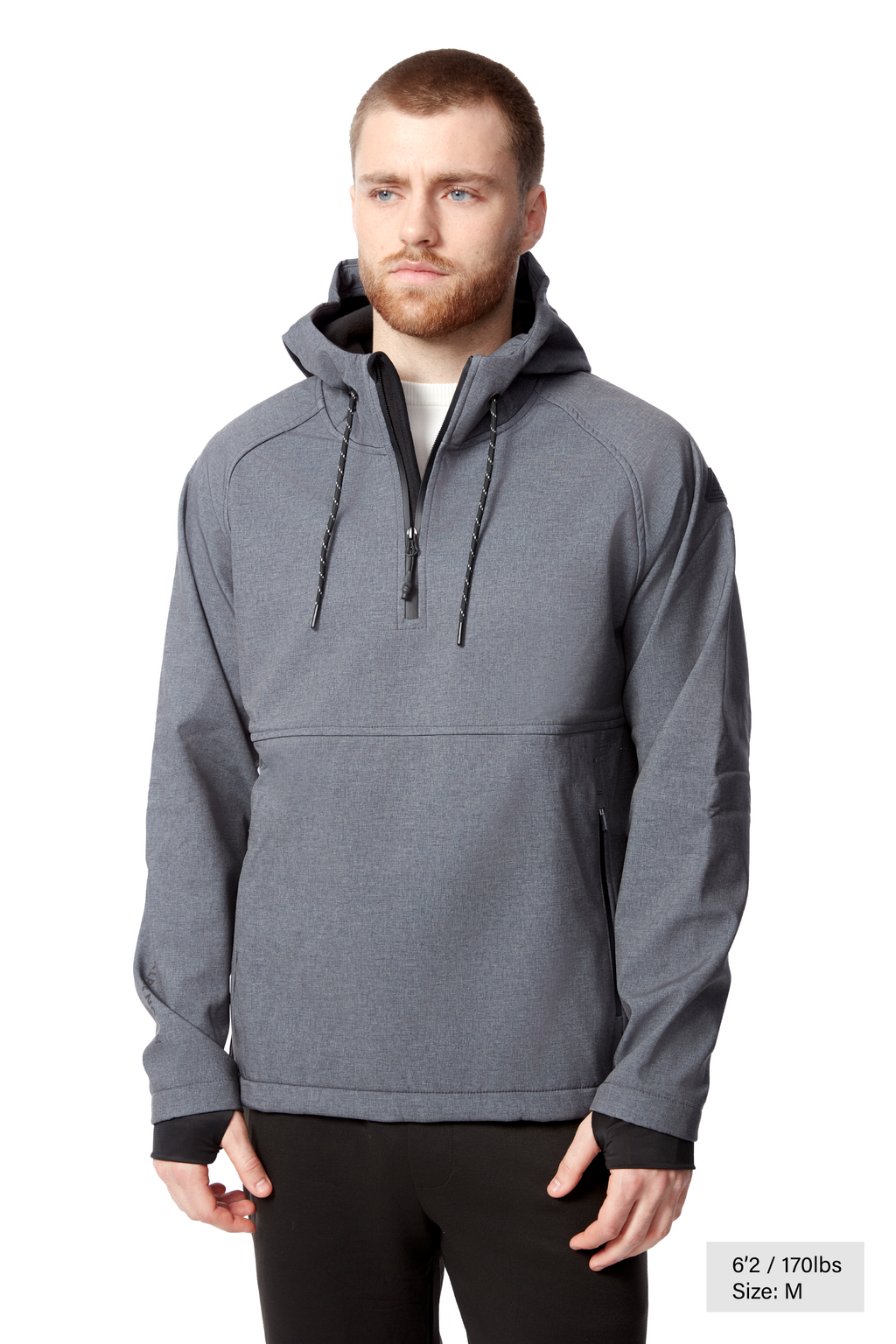 VARGAS | MEN'S PULLOVER SOFTSHELL HOODIE, DARK GREY
