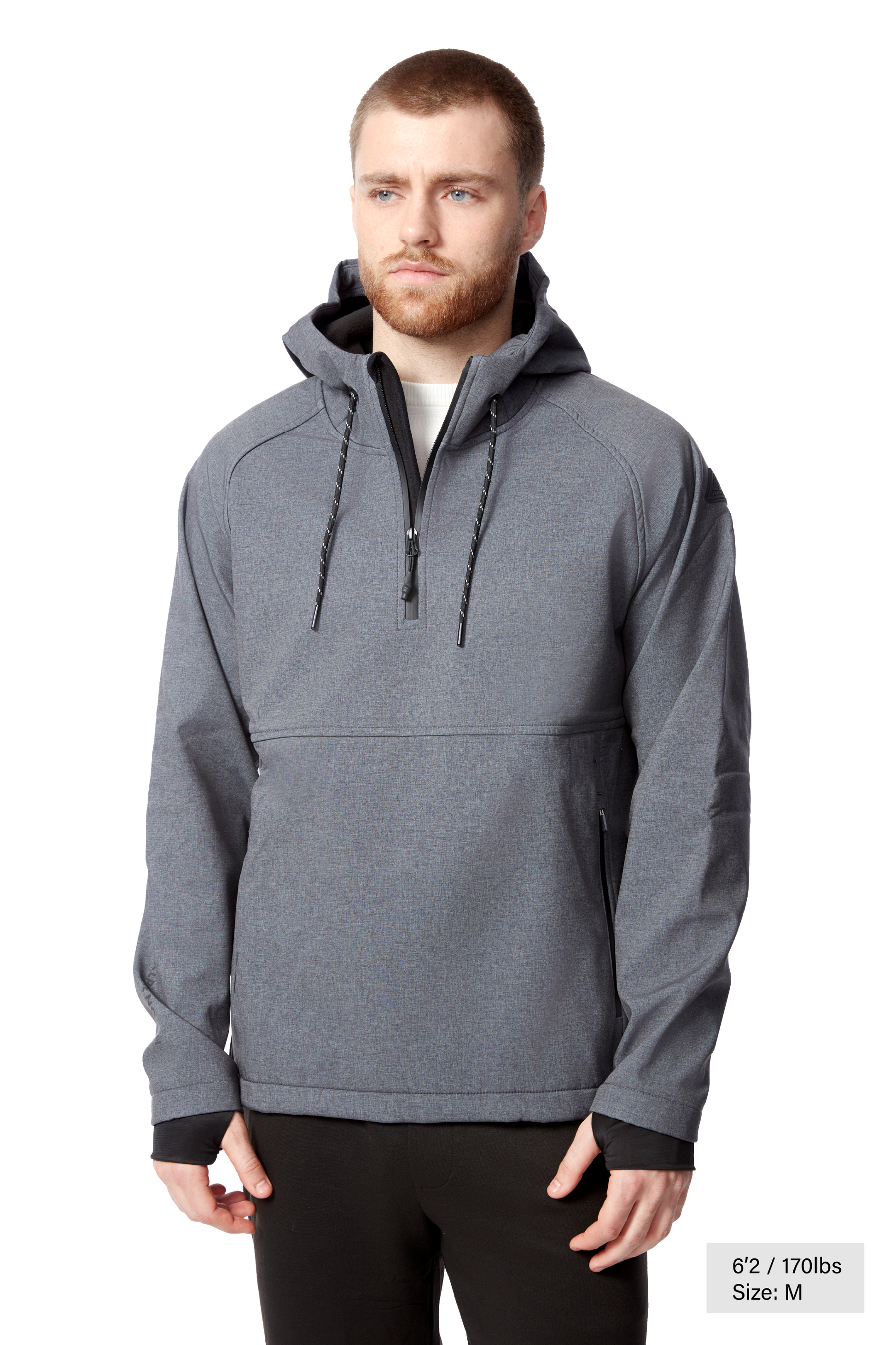 VARGAS | MEN'S PULLOVER SOFTSHELL HOODIE, DARK GREY