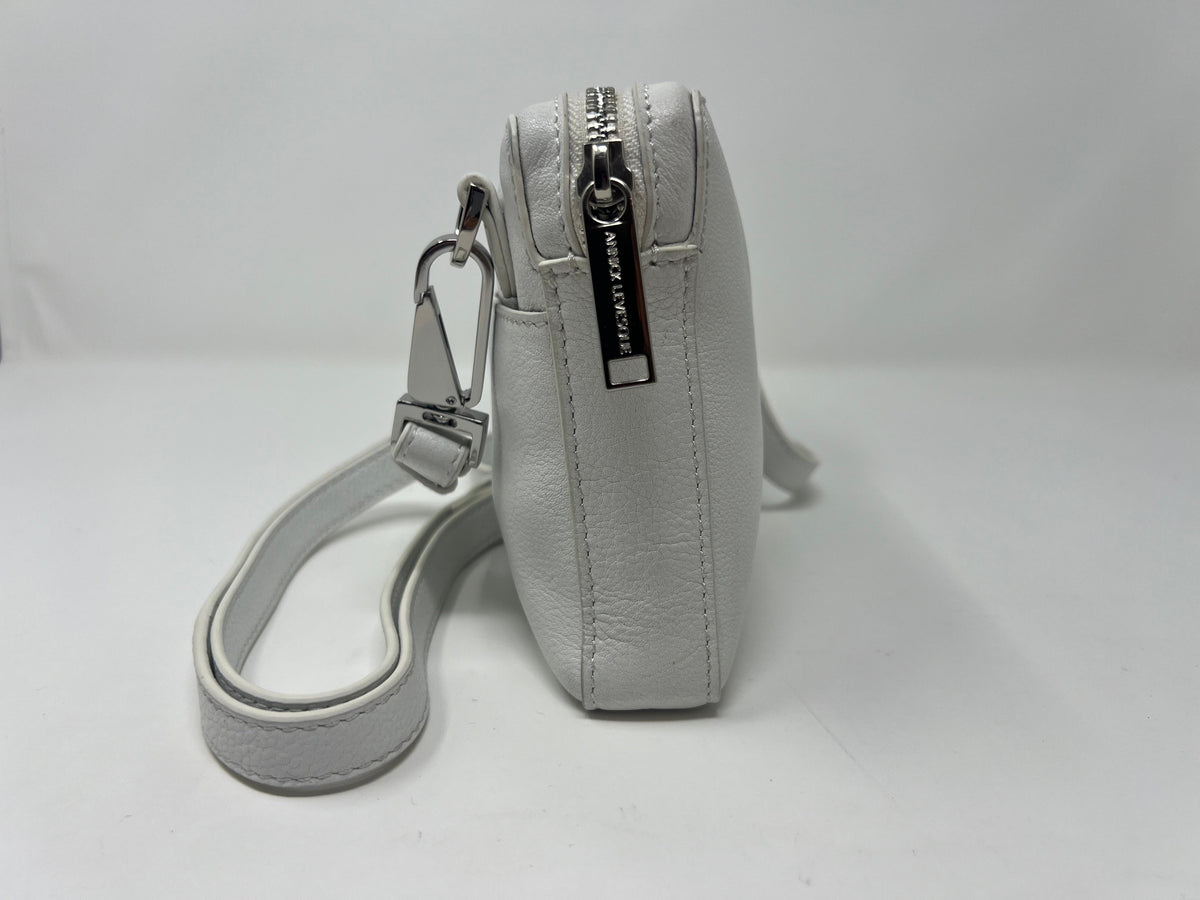 Small White Leather Crossbody Bag, Annie