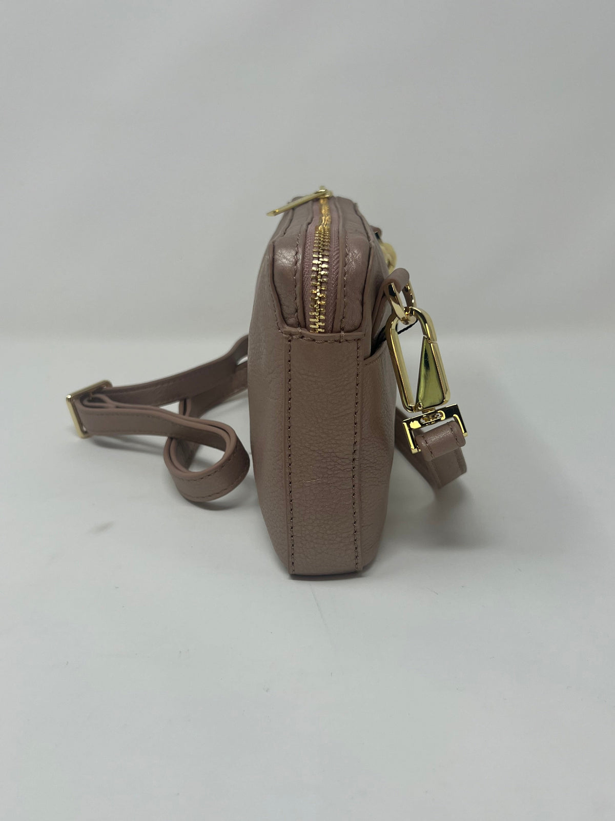 Small Rose Gold Leather Crossbody Bag | Annie