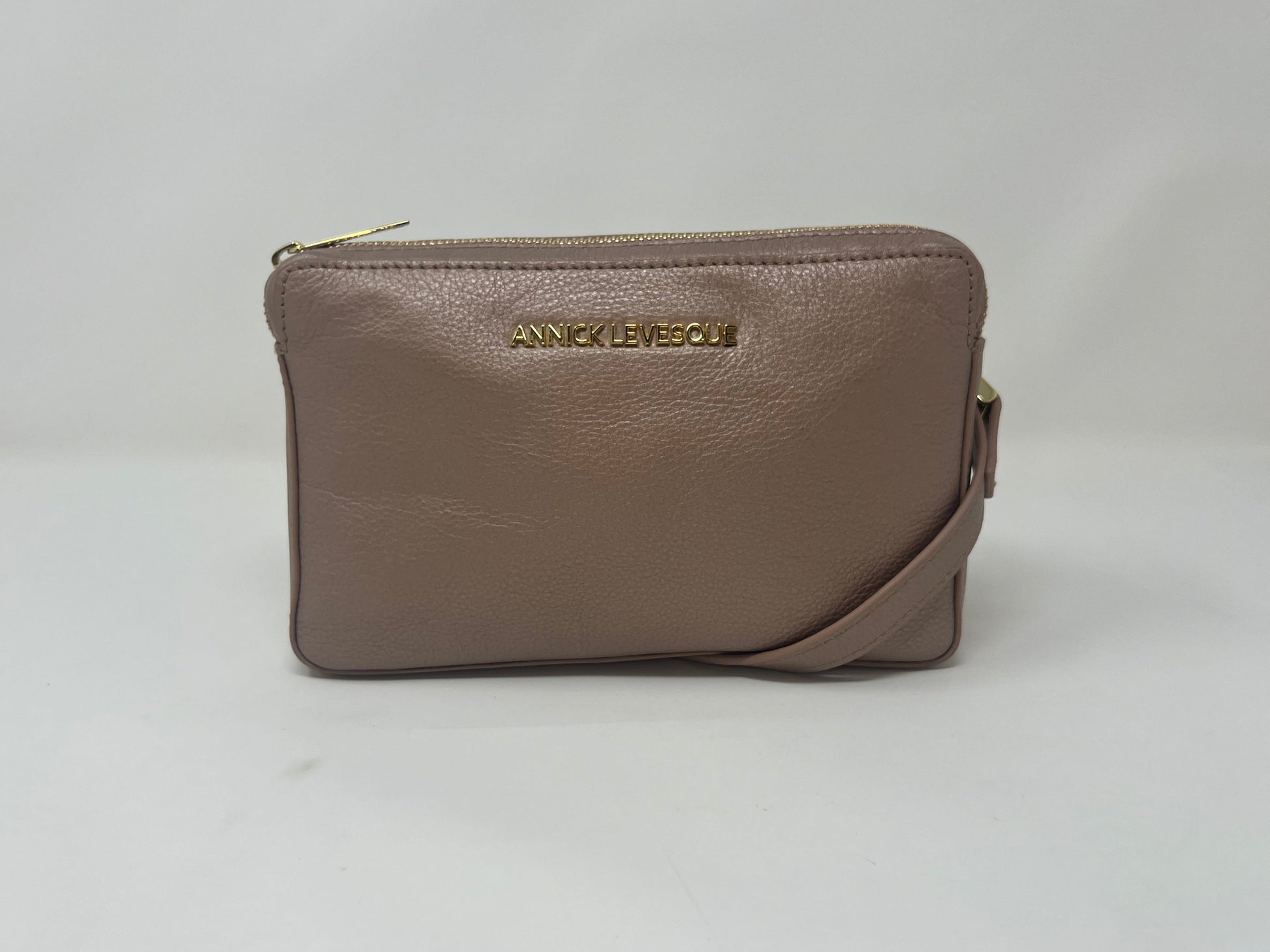 Petit sac bandoulière en Cuir Rose Platine | Annie