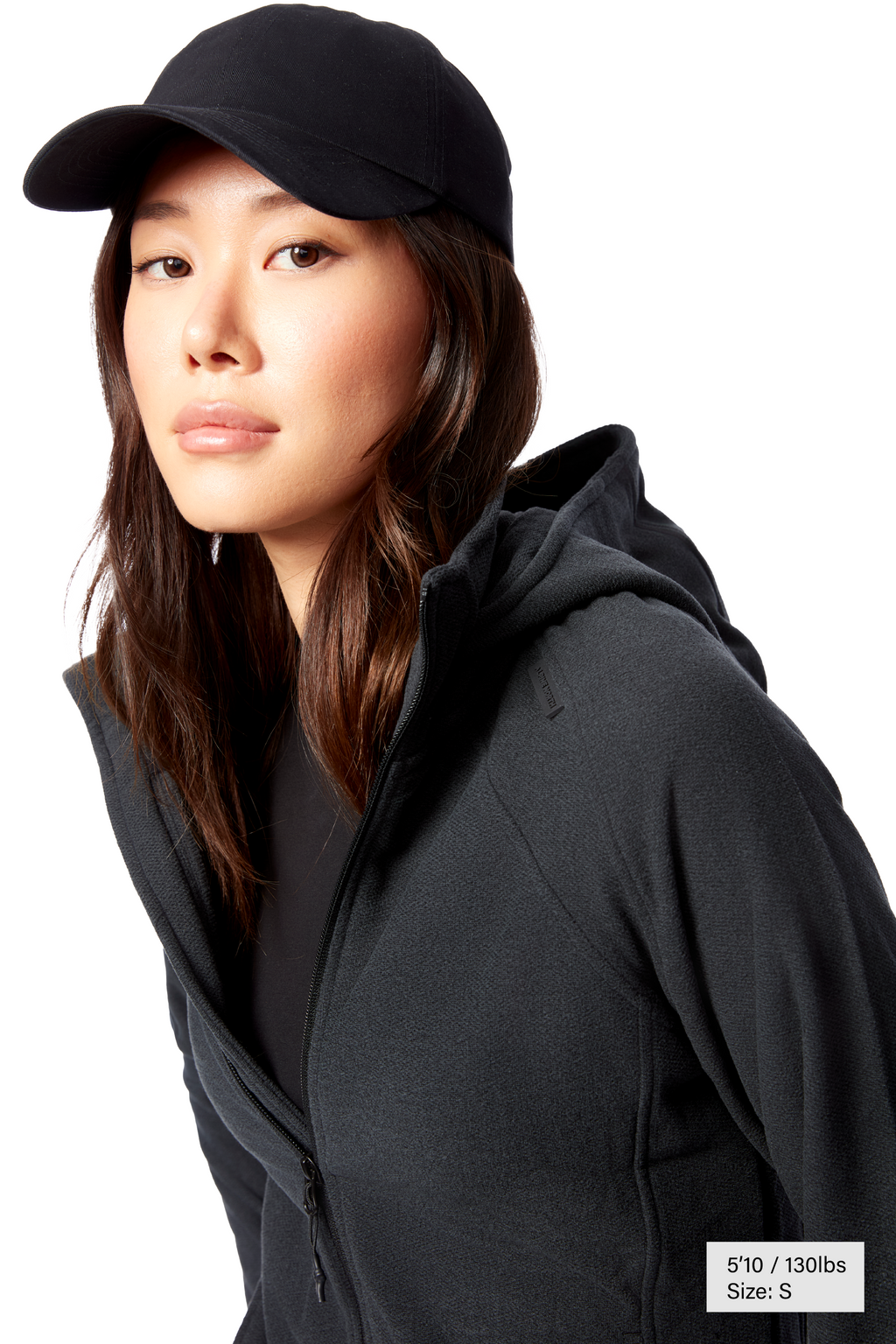 CASSIDY | PULL POLAIRE À FERMETURE ÉCLAIR POUR FEMME, NOIR CHINÉ