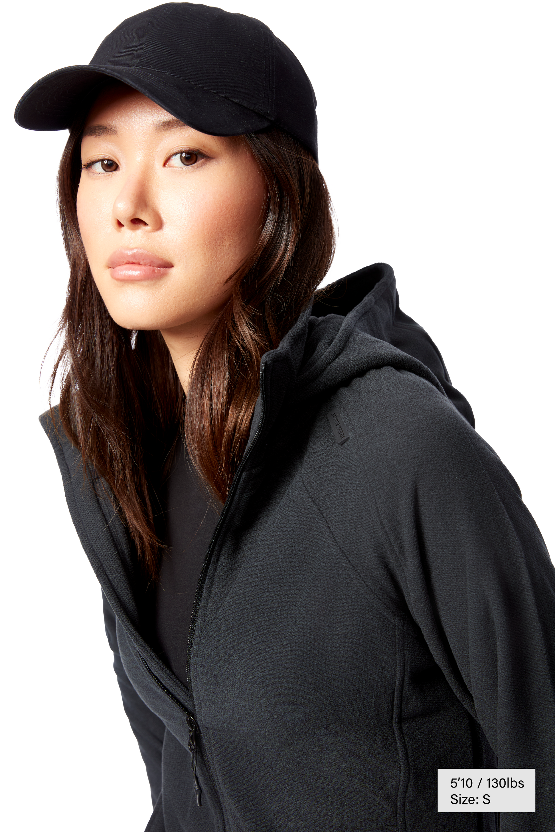 CASSIDY | PULL POLAIRE À FERMETURE ÉCLAIR POUR FEMME, NOIR CHINÉ