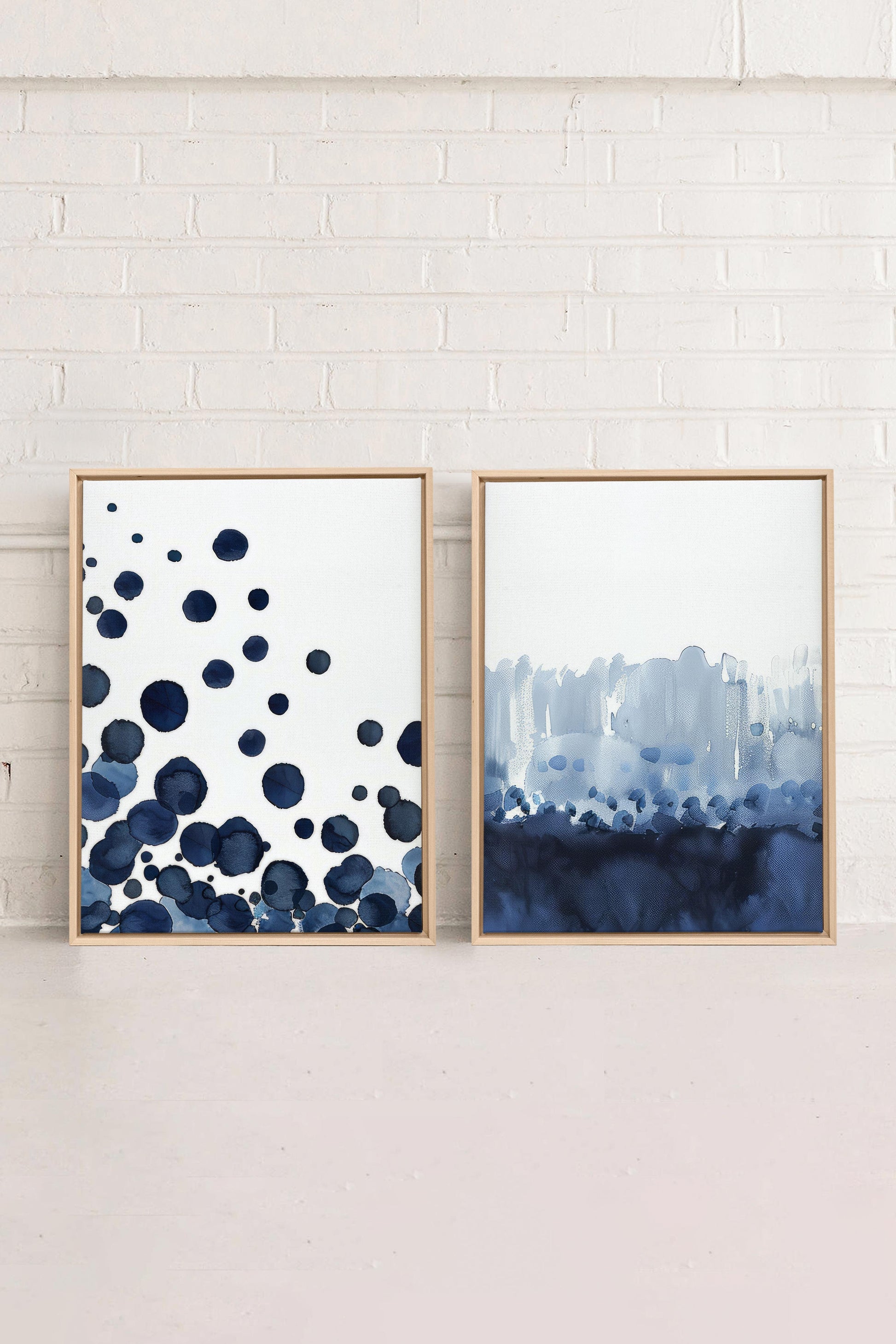 OCEAN MIST DUO (2 Stretched Canvas Artworks)