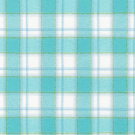 Mammoth Junior Flannel - Aqua, 1/4 yard