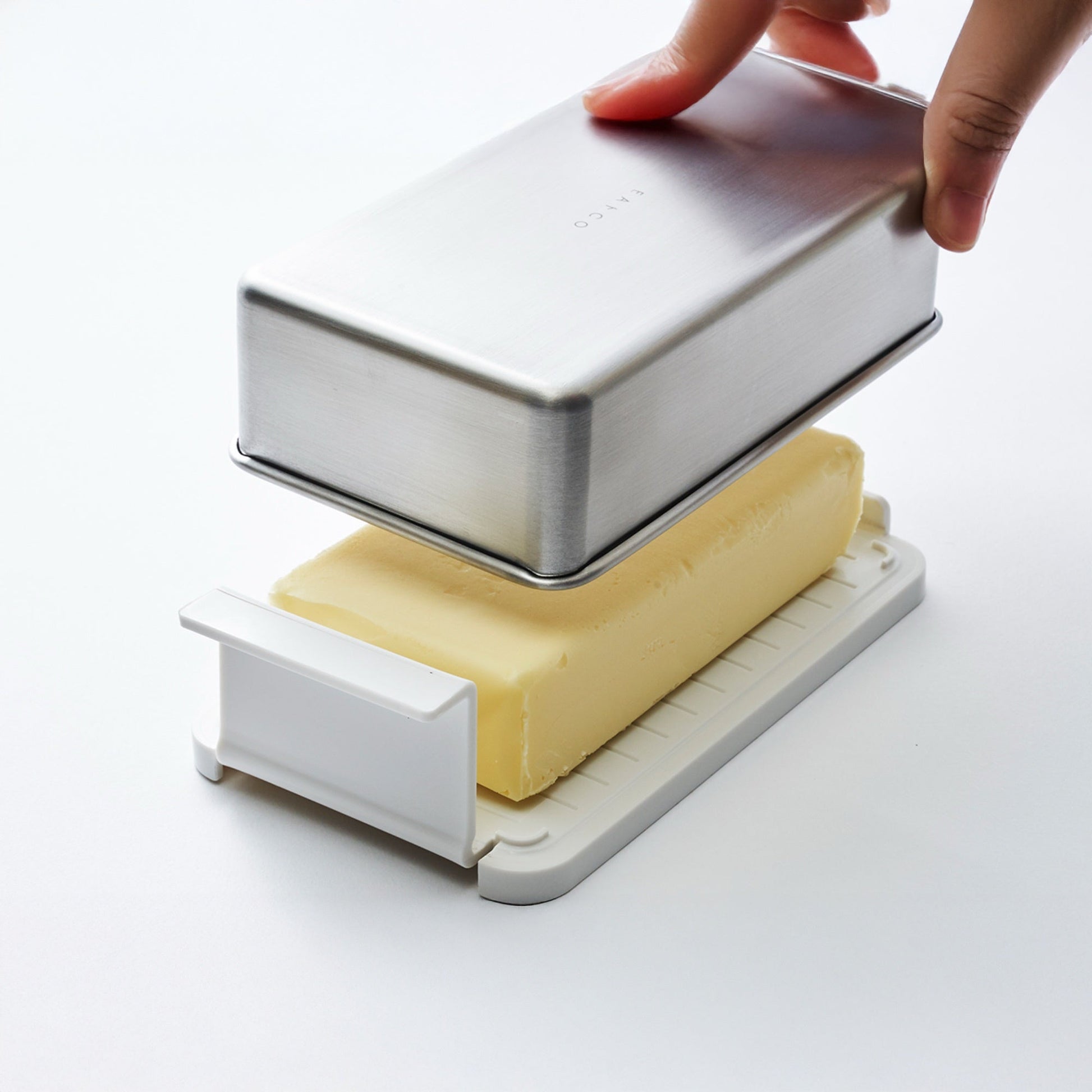 Boîte à beurre Eatoco Japan – Couvercle en acier inoxydable avec plateau doseur