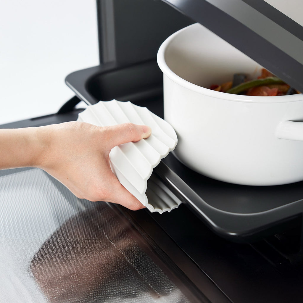 Tapis de cuisine en silicone Eatoco Nami – Résistant à la chaleur et antidérapant – Gris clair