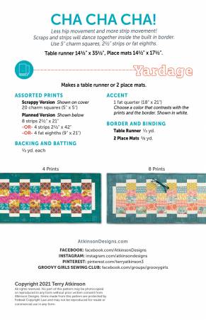 Modèle de chemin de table Cha Cha Cha d'Atkinson Designs