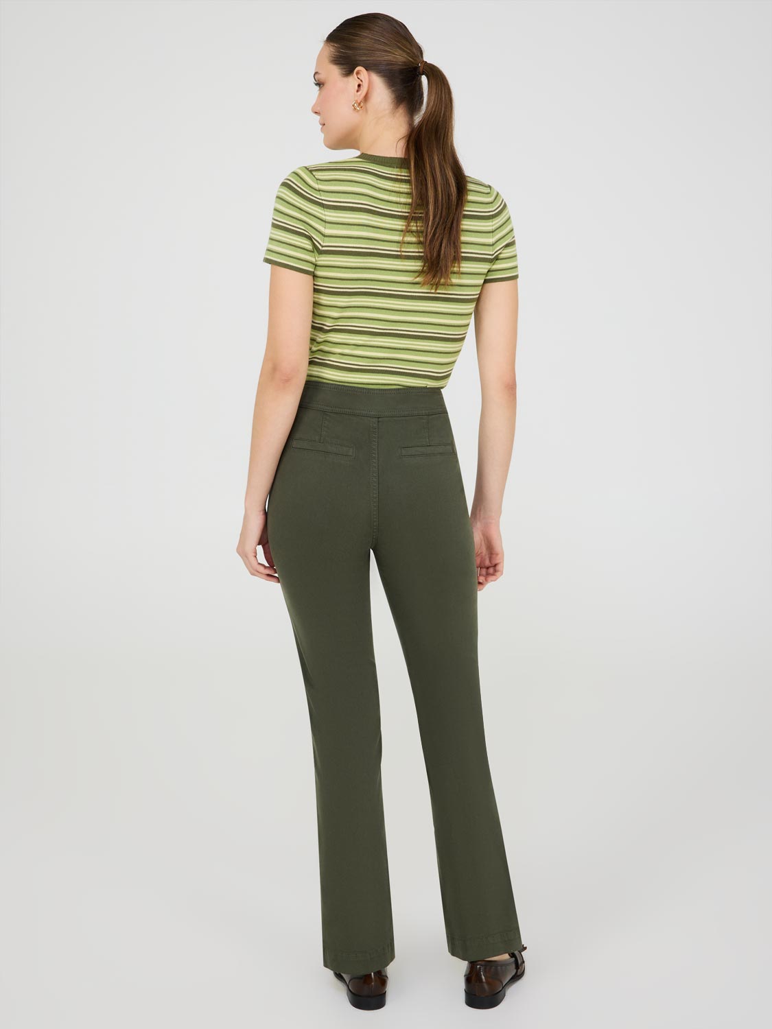 Pantalon droit taille mi-haute en Tencel