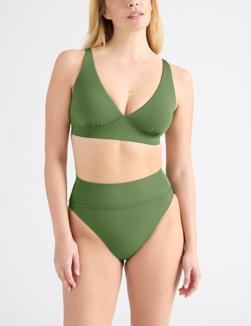 Bas de maillot de bain taille haute échancré