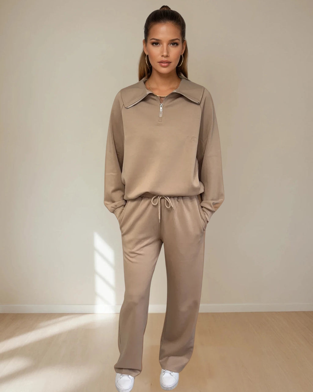 Adora Luxeflow - Everyday Wide Leg Pant In Mocha Mousse