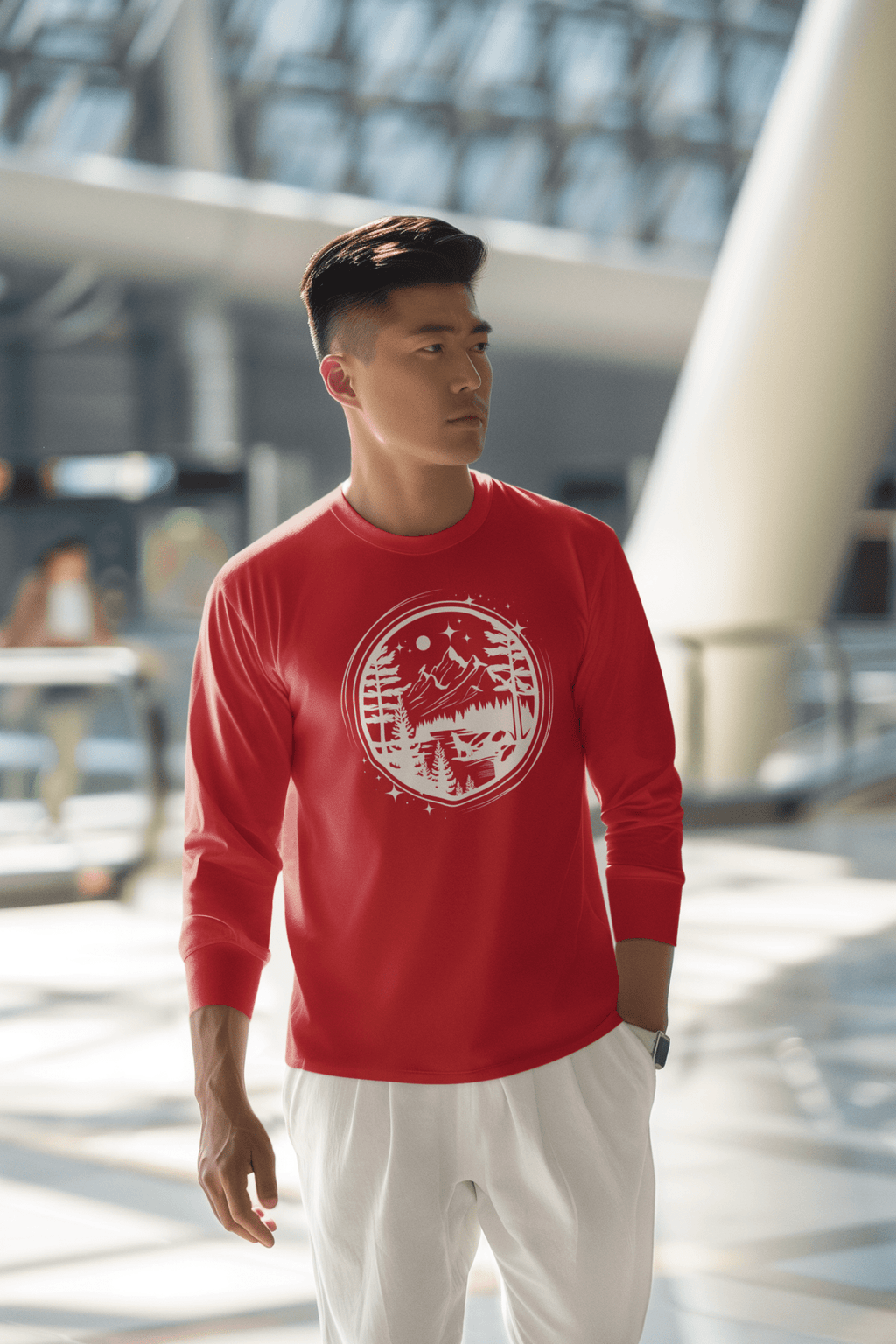 Adventure Awaits Unisex Long Sleeve Tee – Printed in Canada, Ocean Positive