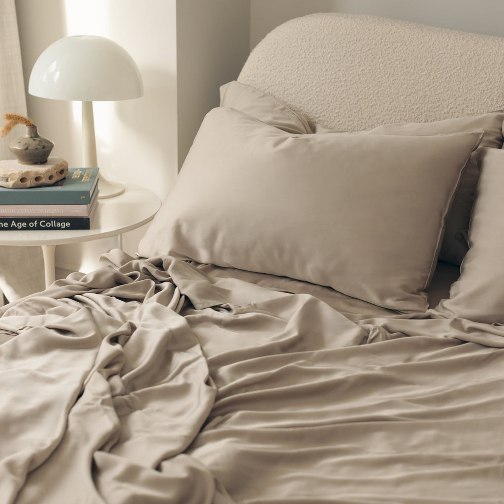 Ensemble de draps en satin de bambou biologique