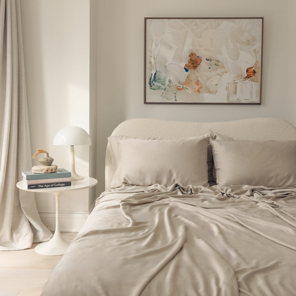 Ensemble de draps en satin de bambou biologique