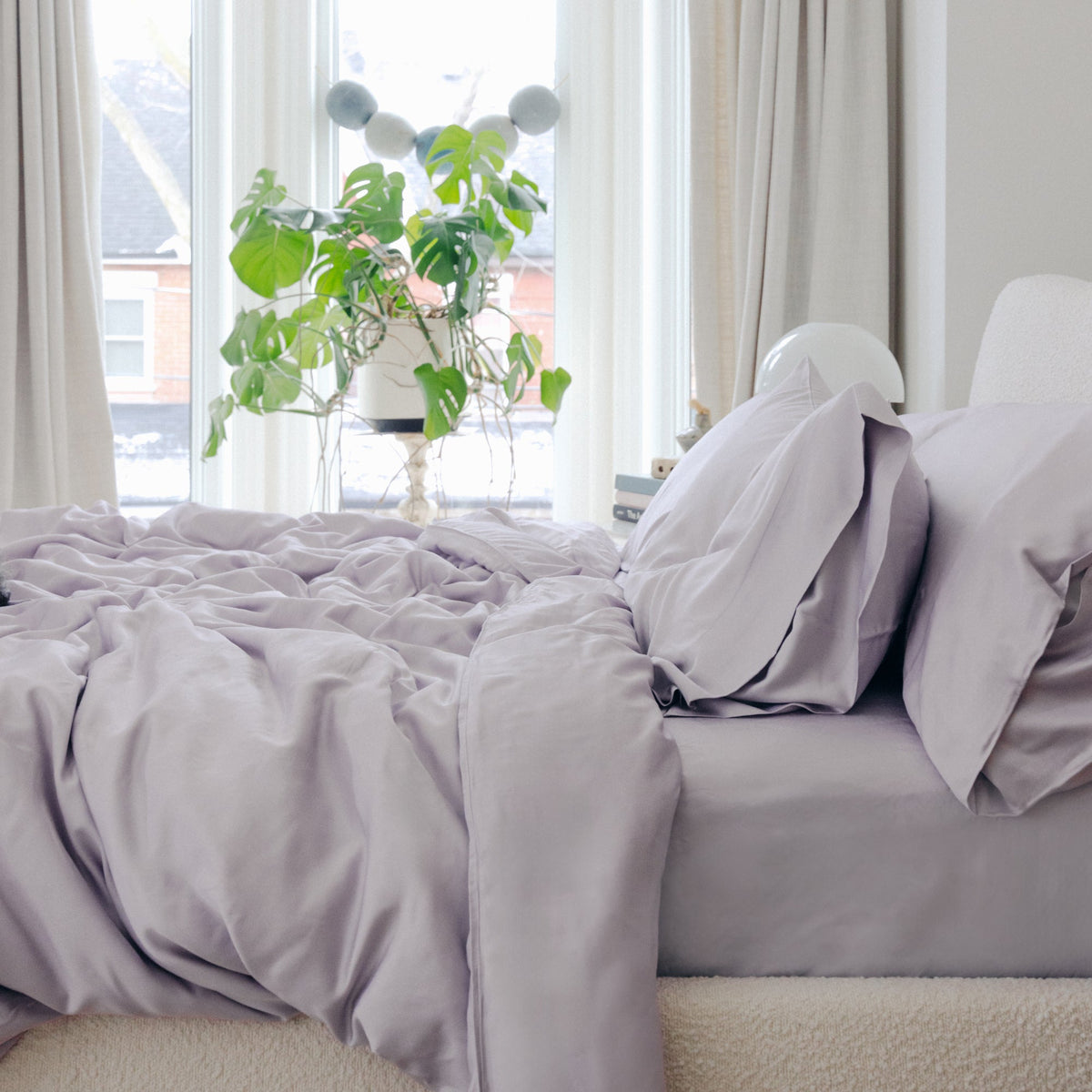 Ensemble de housse de couette en sergé de bambou biologique