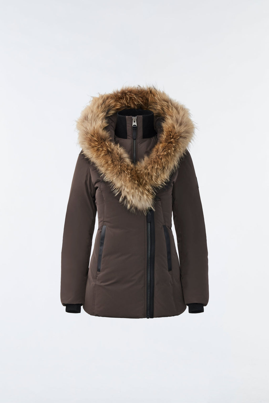 ADALI down coat with natural fur Signature Mackage Collar