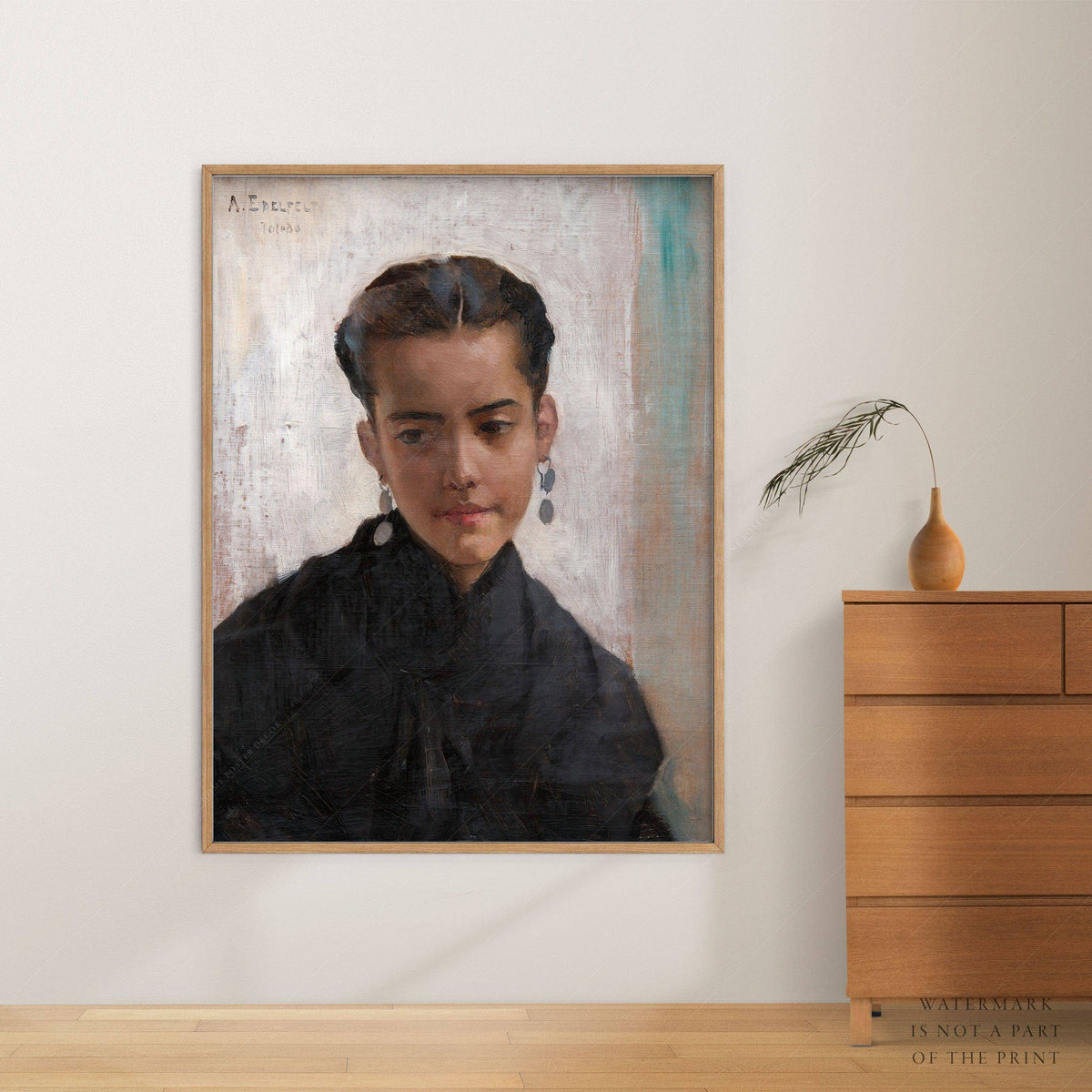 Albert Edelfelt Girl from Toledo Art Print – Vintage Portrait Wall Art
