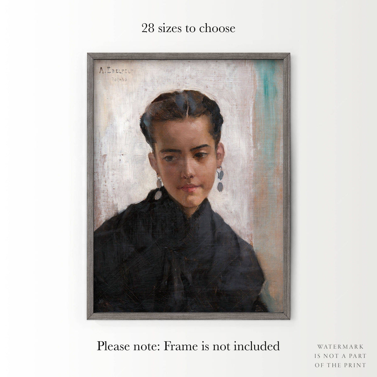 Albert Edelfelt Girl from Toledo Art Print – Vintage Portrait Wall Art