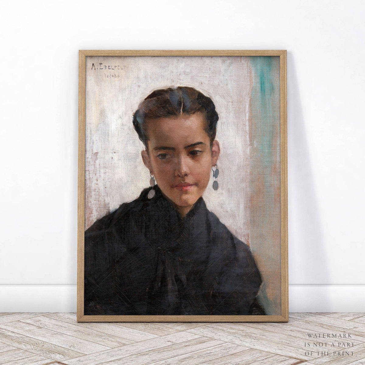 Albert Edelfelt Girl from Toledo Art Print – Vintage Portrait Wall Art