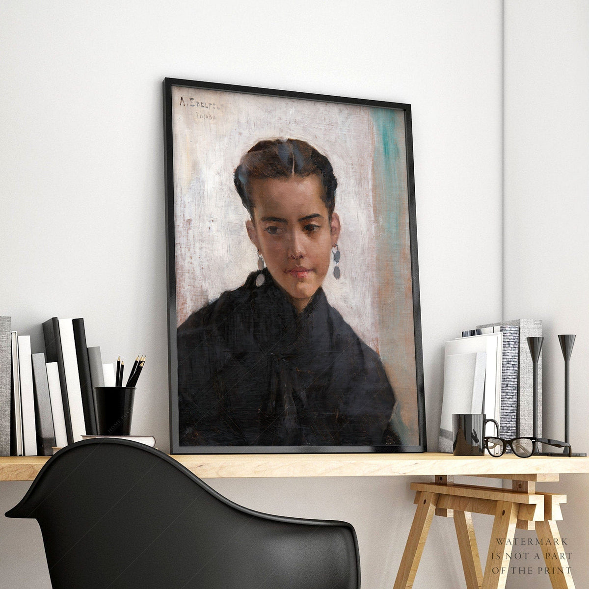 Albert Edelfelt Girl from Toledo Art Print – Vintage Portrait Wall Art