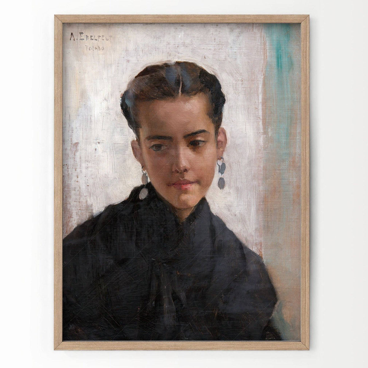 Albert Edelfelt Girl from Toledo Art Print – Vintage Portrait Wall Art