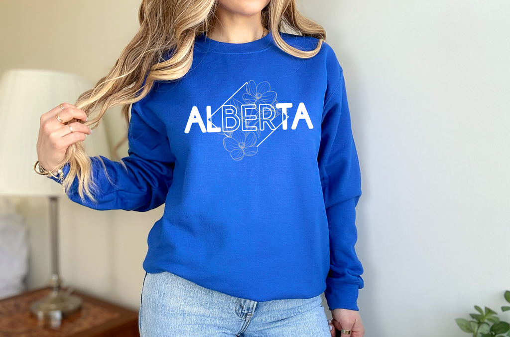 Alberta Diamond Line Art Unisex Crewneck | Prairie Apparel
