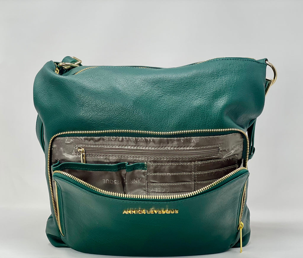 Dark Green Transformable Handbag - Alexandra