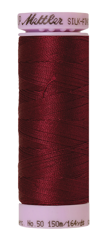 Fil de coton uni Mettler Silk-finition 50wt 164yd/150m Bordeaux