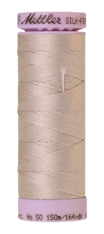 Fil de coton uni Mettler Silk-finition 50wt 164yd/150m Gris nuage